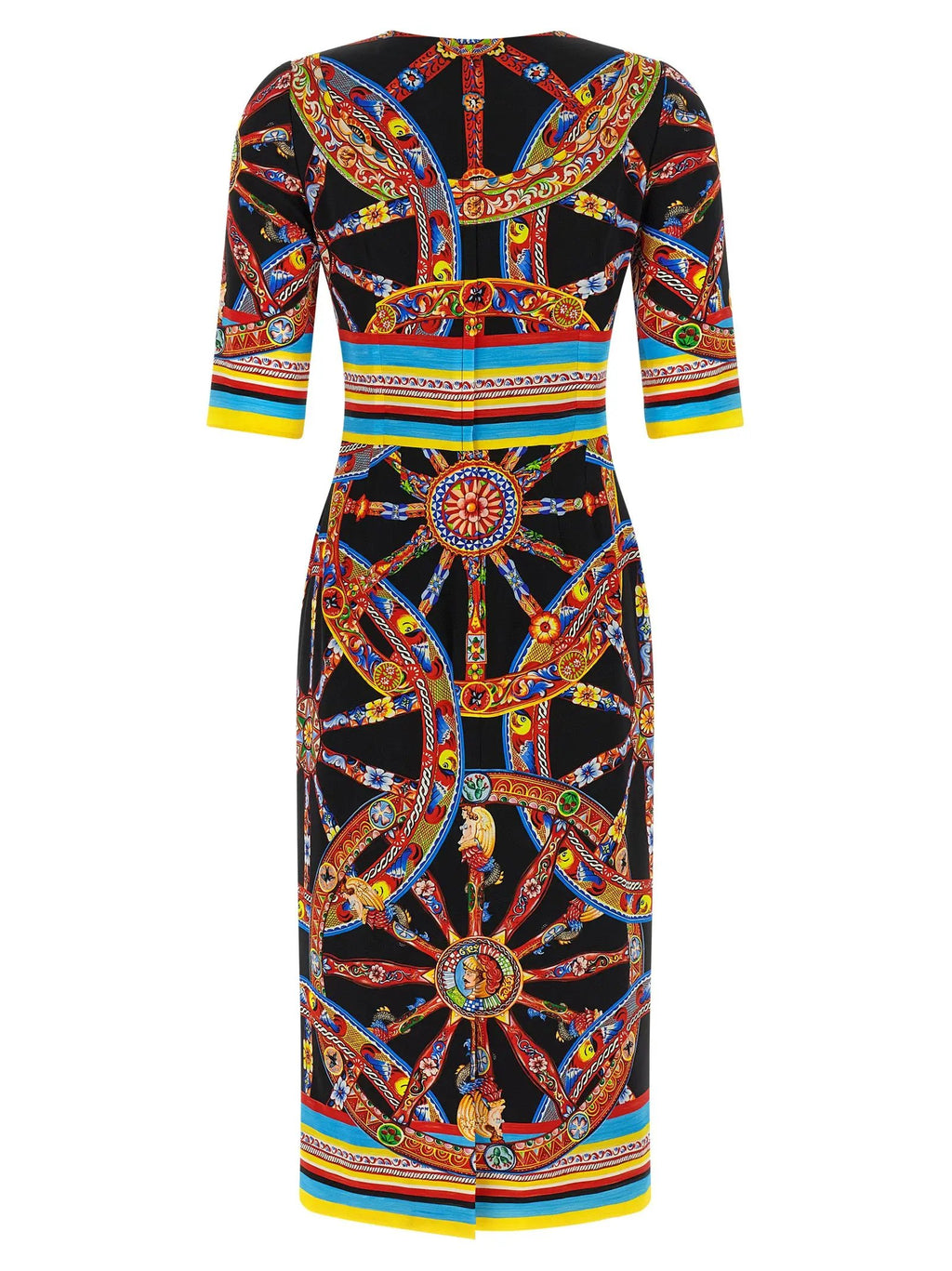 Dolce & Gabbana Multicolor Silk Midi Dress