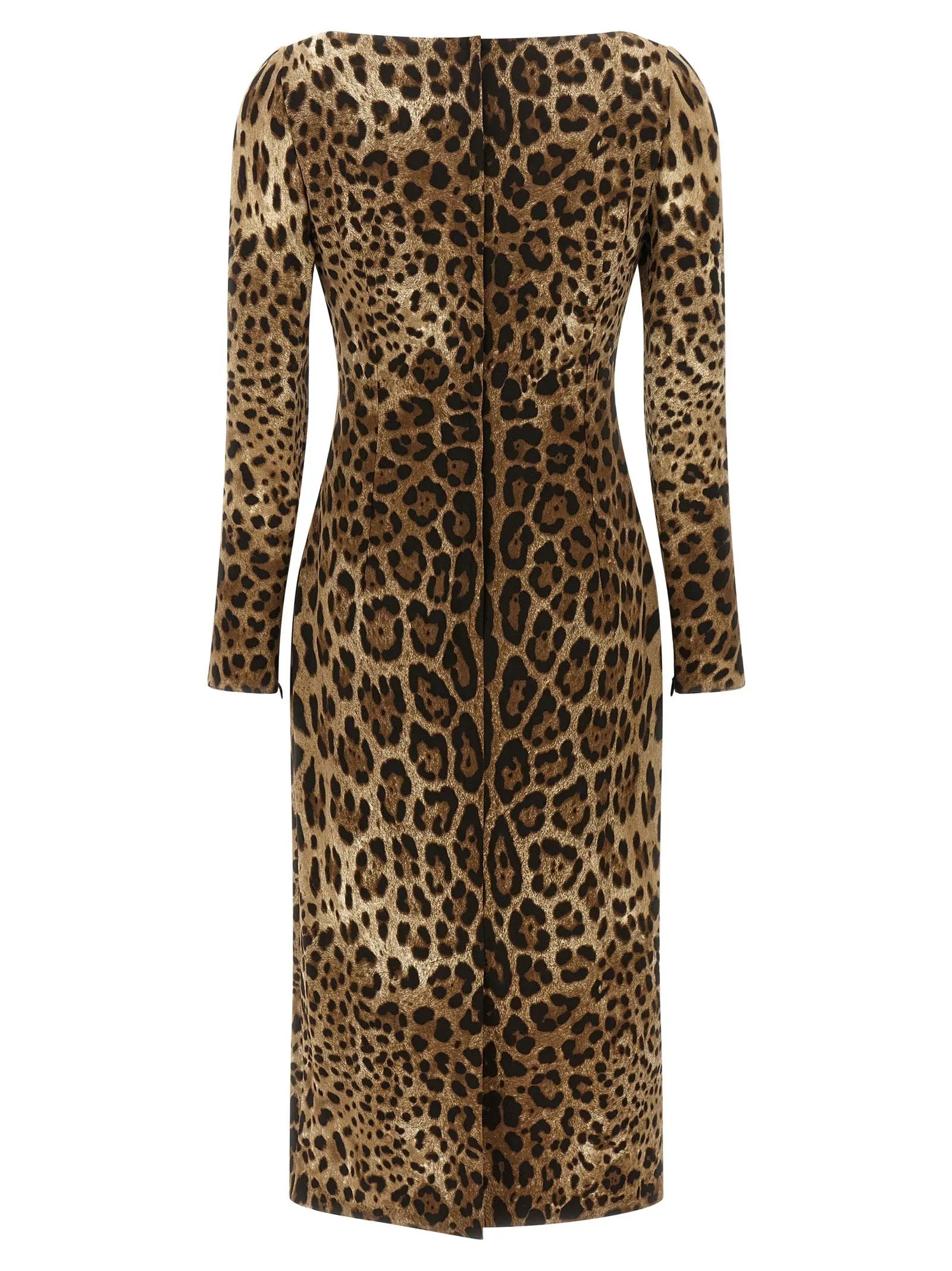 Dolce & Gabbana Brown Viscose Midi Dress