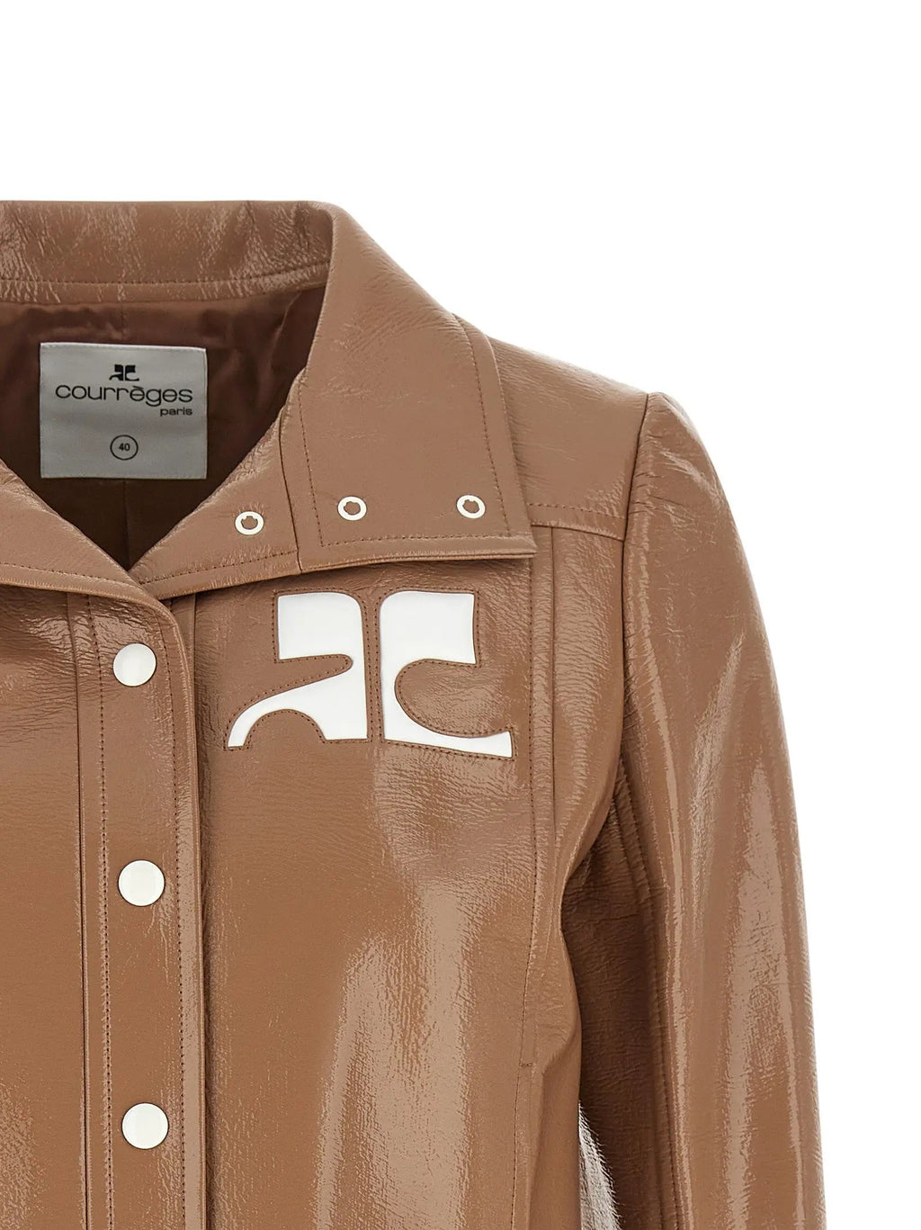 Courrèges Brown Cotton Full-Length Jacket