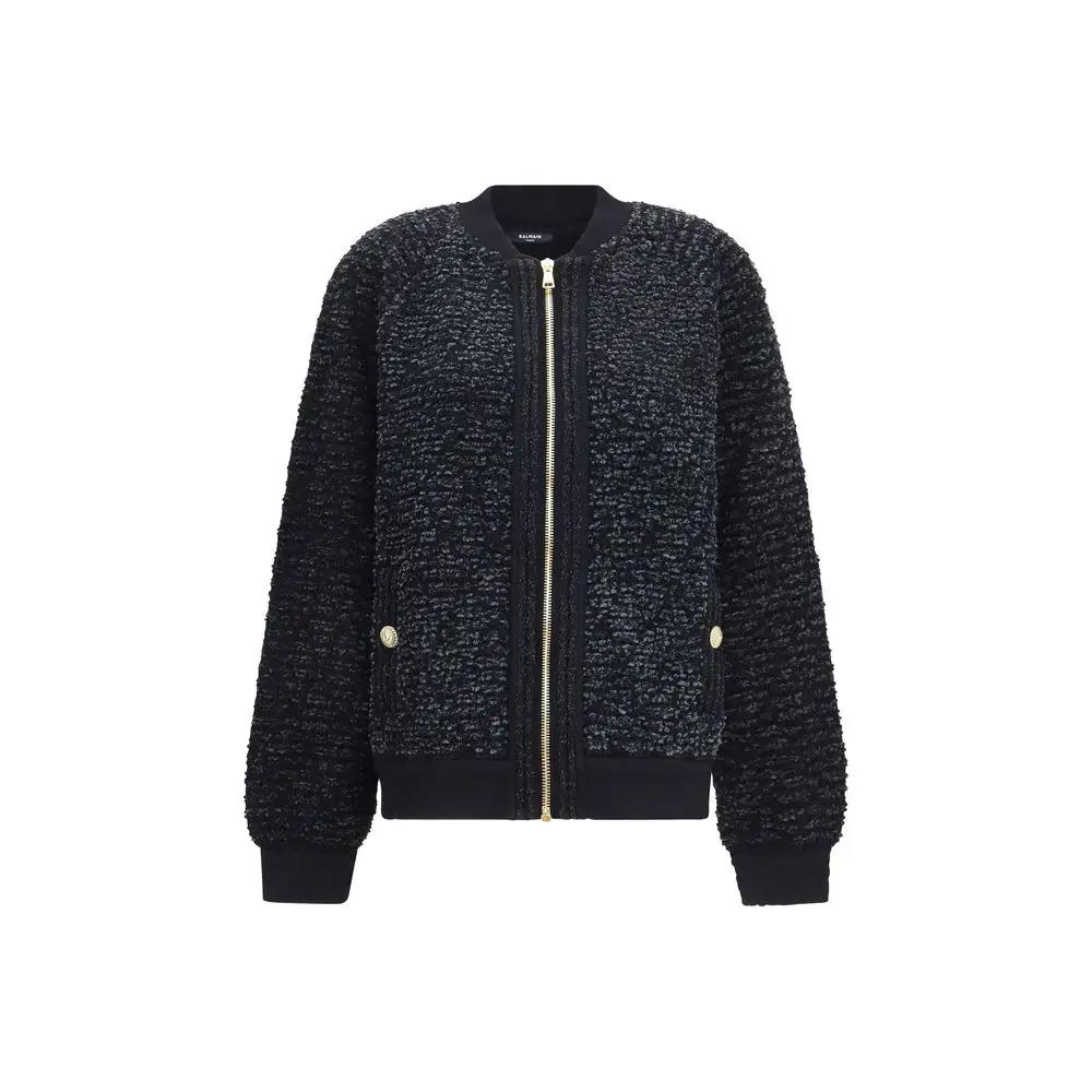 Bomber Balmain Noir en Viscose