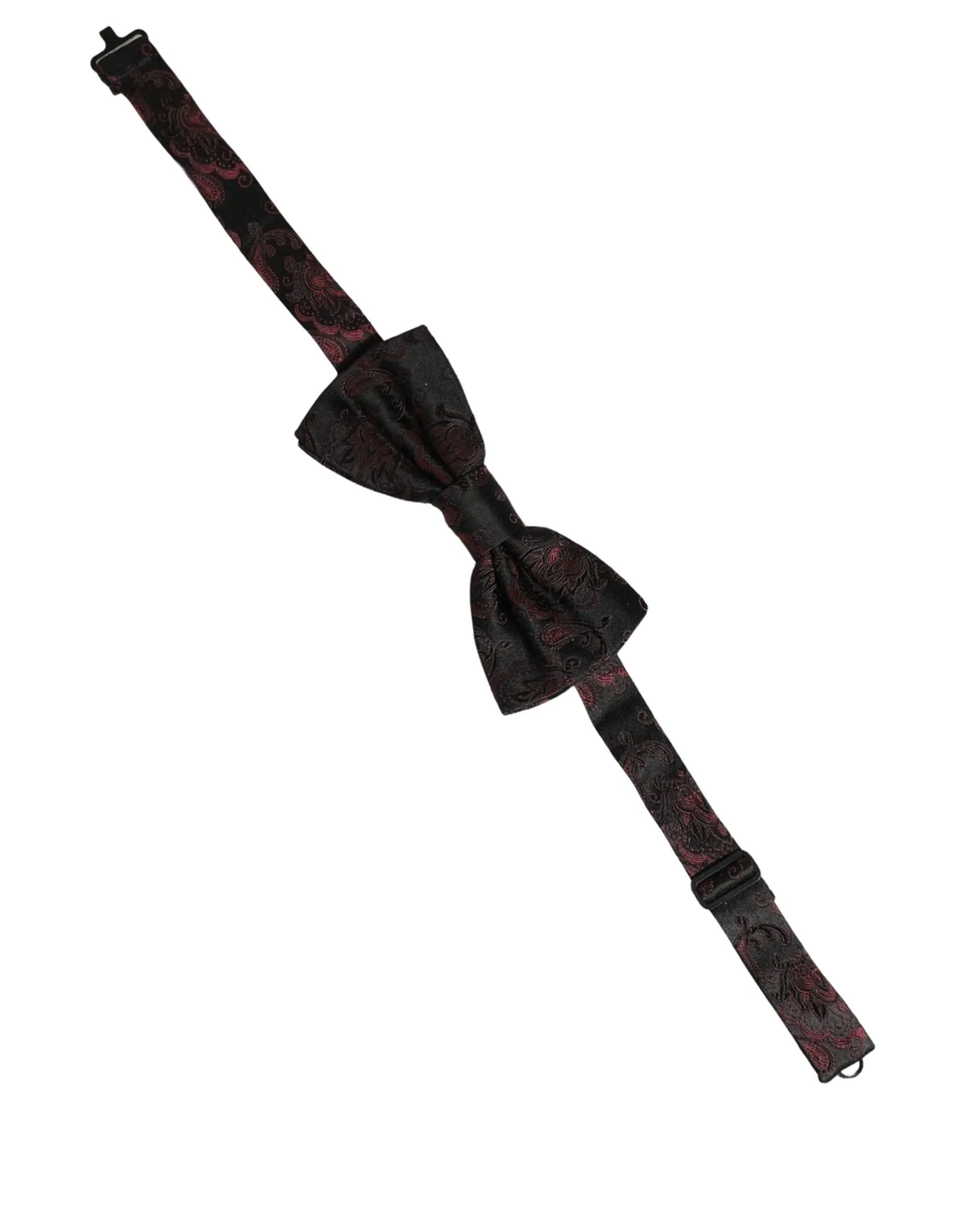Nœud papillon ajustable en soie à motif cachemire bordeaux Dolce & Gabbana