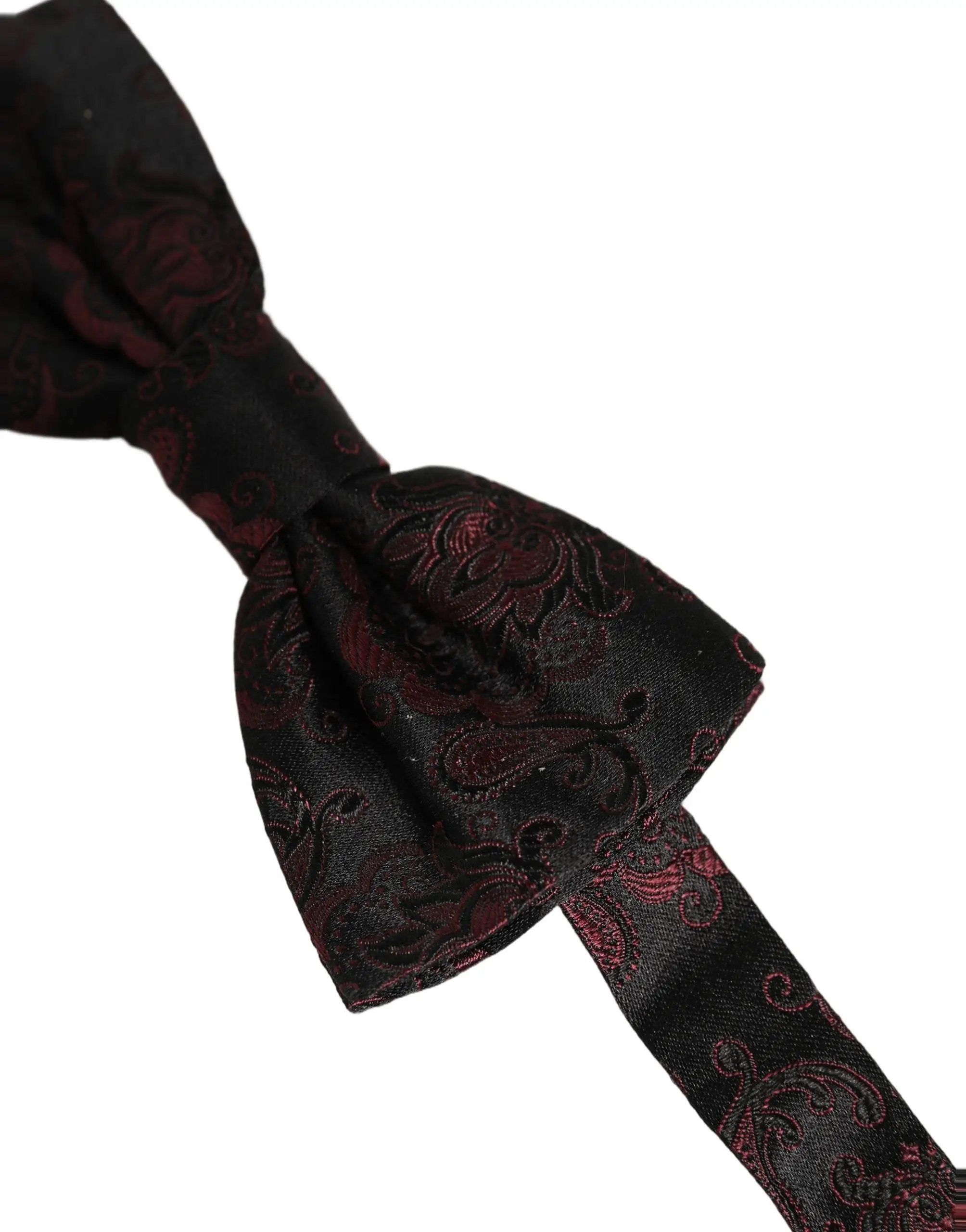 Nœud papillon ajustable en soie à motif cachemire bordeaux Dolce & Gabbana