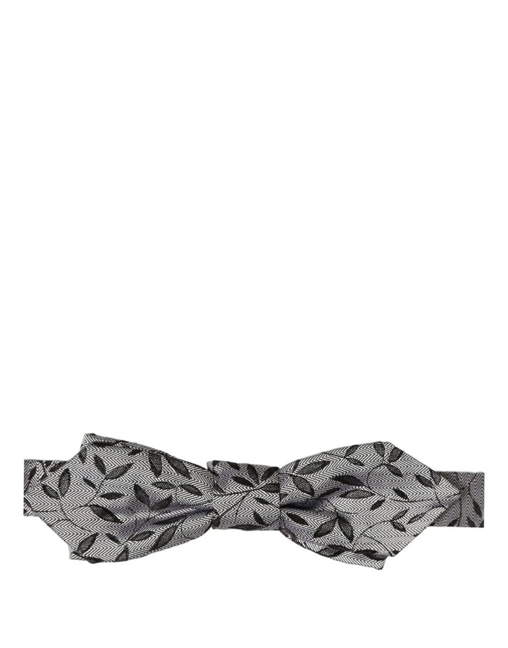 Nœud papillon Dolce & Gabbana en soie grise abstraite, ajustable
