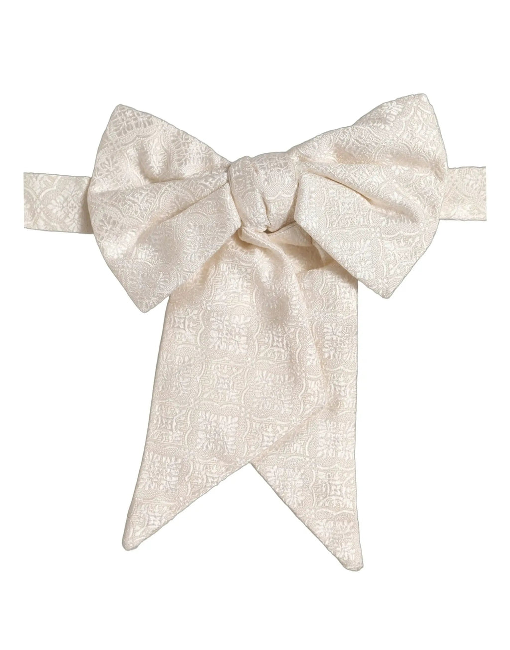 Nœud papillon papillon réglable en soie jacquard blanche Dolce & Gabbana pour homme