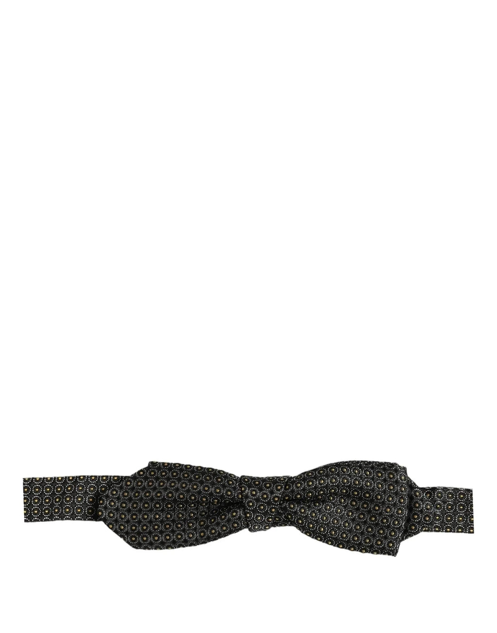 Dolce & Gabbana Men Black Dotted Silk Adjustable Neck Papillon Bow Tie