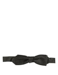 Dolce & Gabbana Men Black Dotted Silk Adjustable Neck Papillon Bow Tie