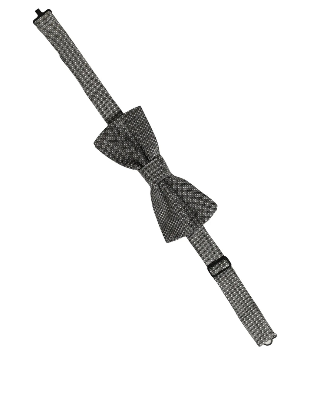 Nœud papillon papillon réglable Dolce & Gabbana pour homme, en soie grise à motifs