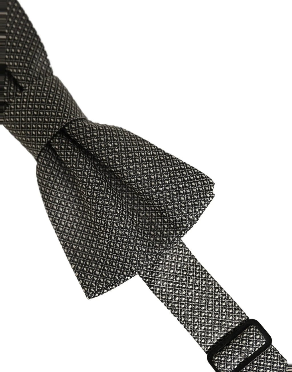 Nœud papillon papillon réglable Dolce & Gabbana pour homme, en soie grise à motifs