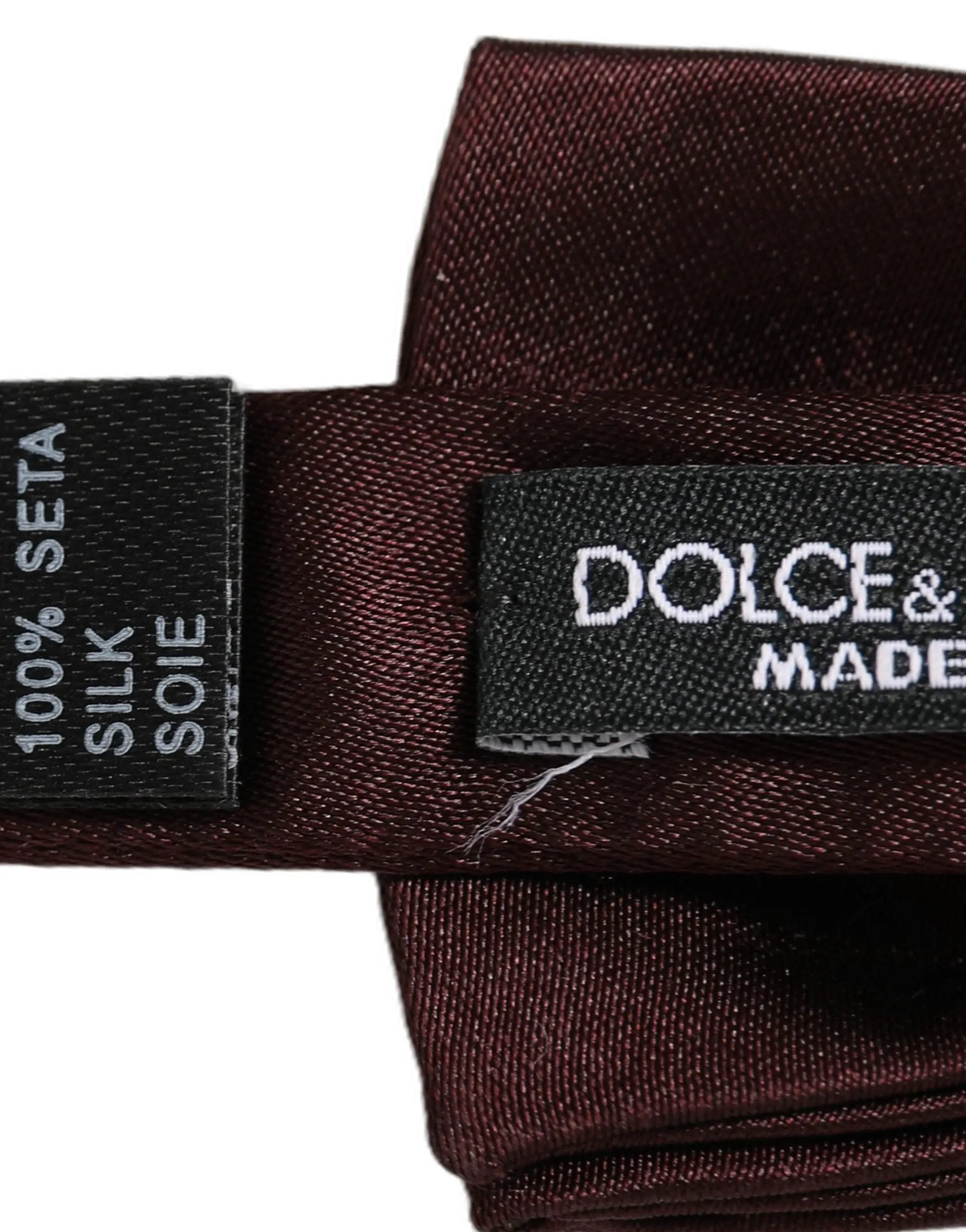Nœud papillon réglable en soie marron Dolce & Gabbana pour homme