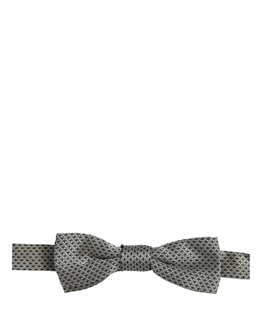 Dolce & Gabbana Men Gray Silk Patterned Adjustable Neck Papillon Bow Tie