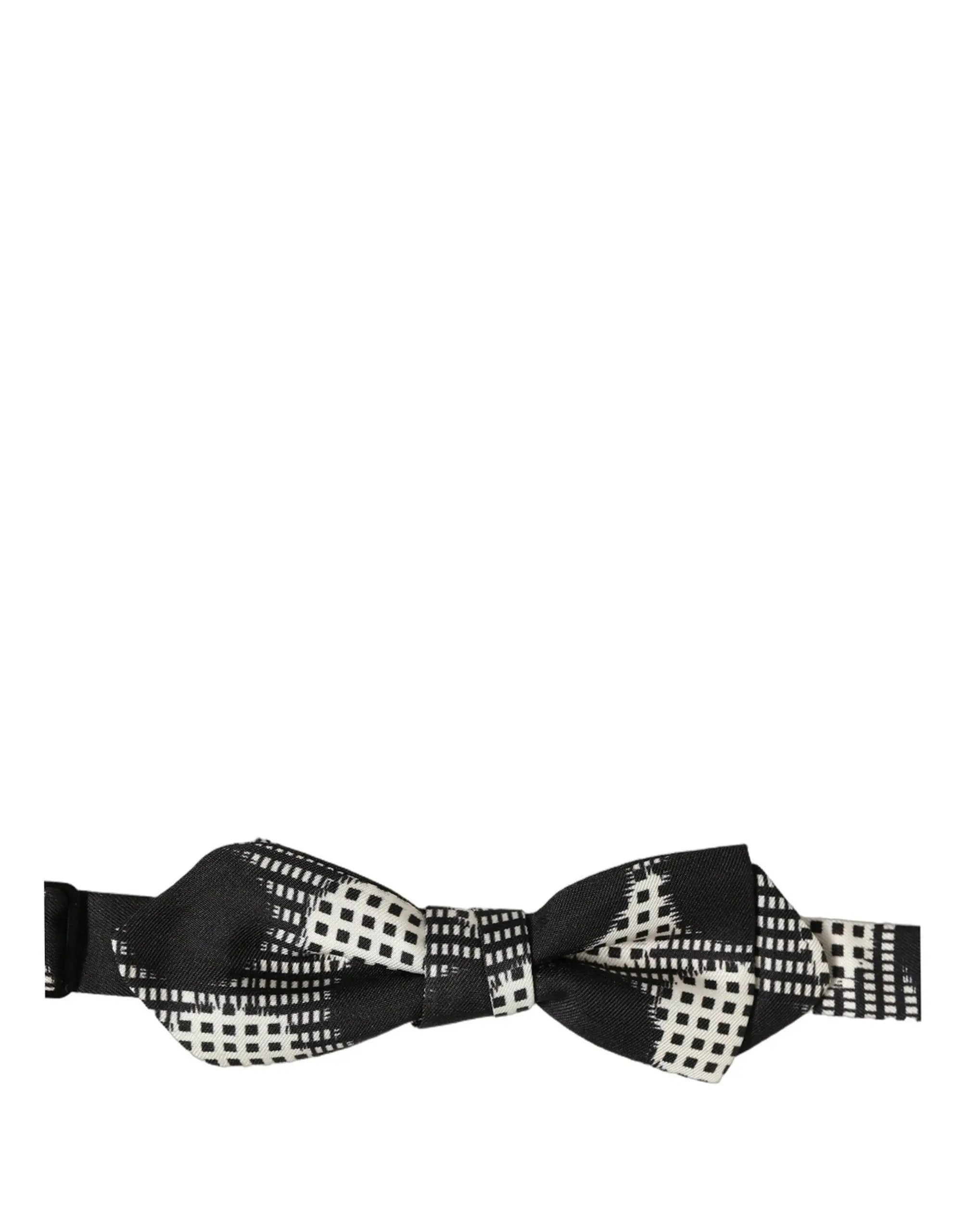 Nœud Papillon Réglable à Carreaux Noir et Blanc Dolce & Gabbana