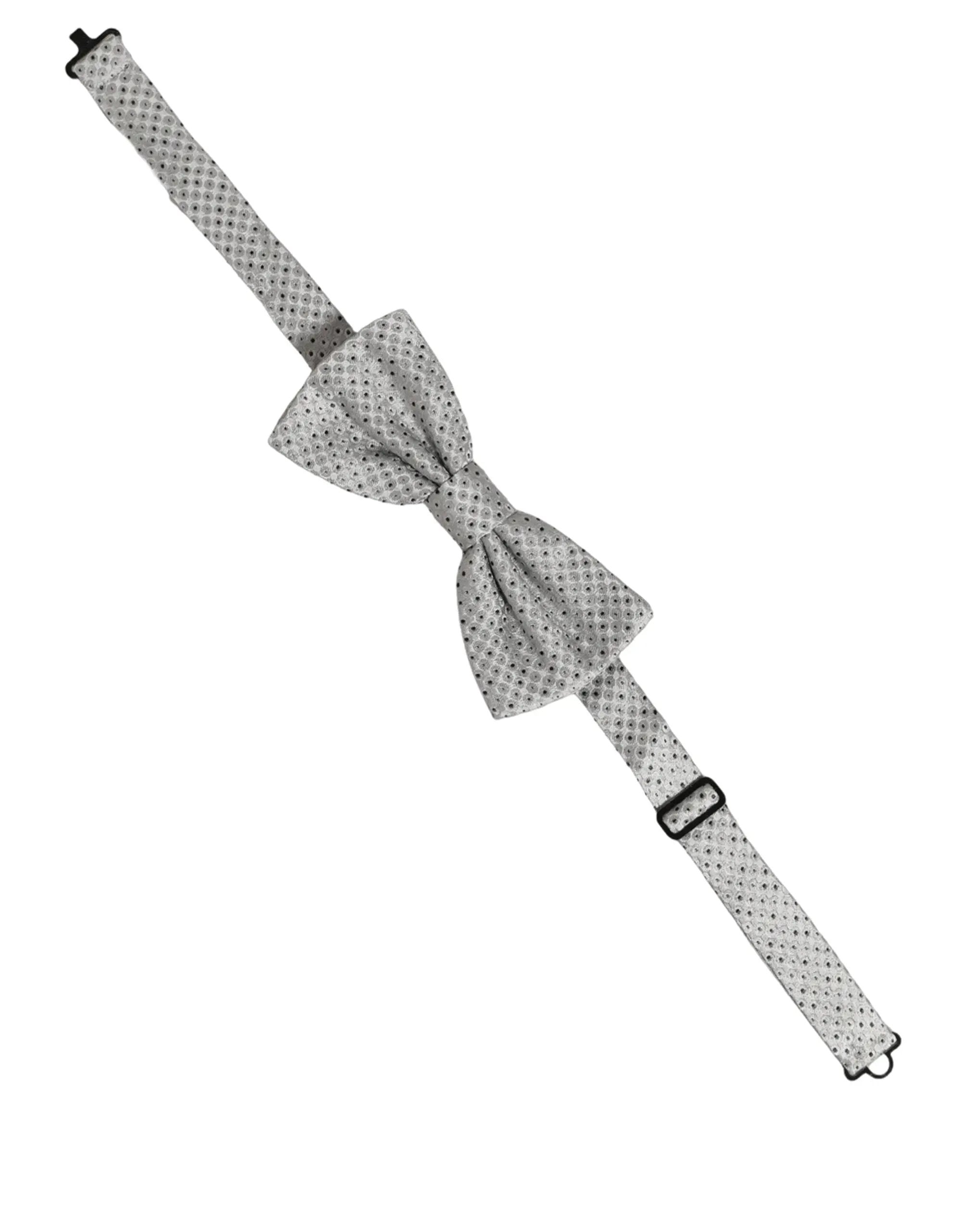 Nœud papillon Dolce & Gabbana pour homme, noir et gris à pois, réglable