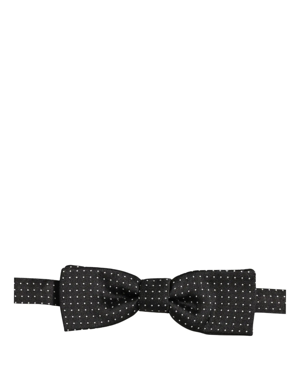 Dolce & Gabbana Black White Polka Dot Adjustable Neck Papillon Bow Tie