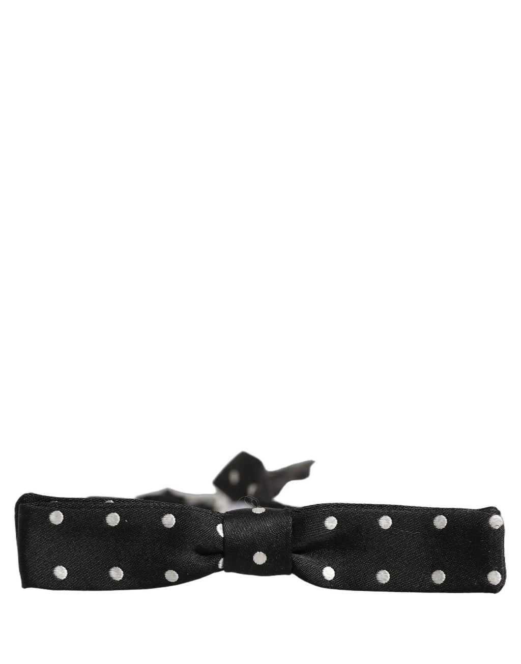 Nœud papillon Dolce &amp; Gabbana à pois noirs et blancs, ajustable.