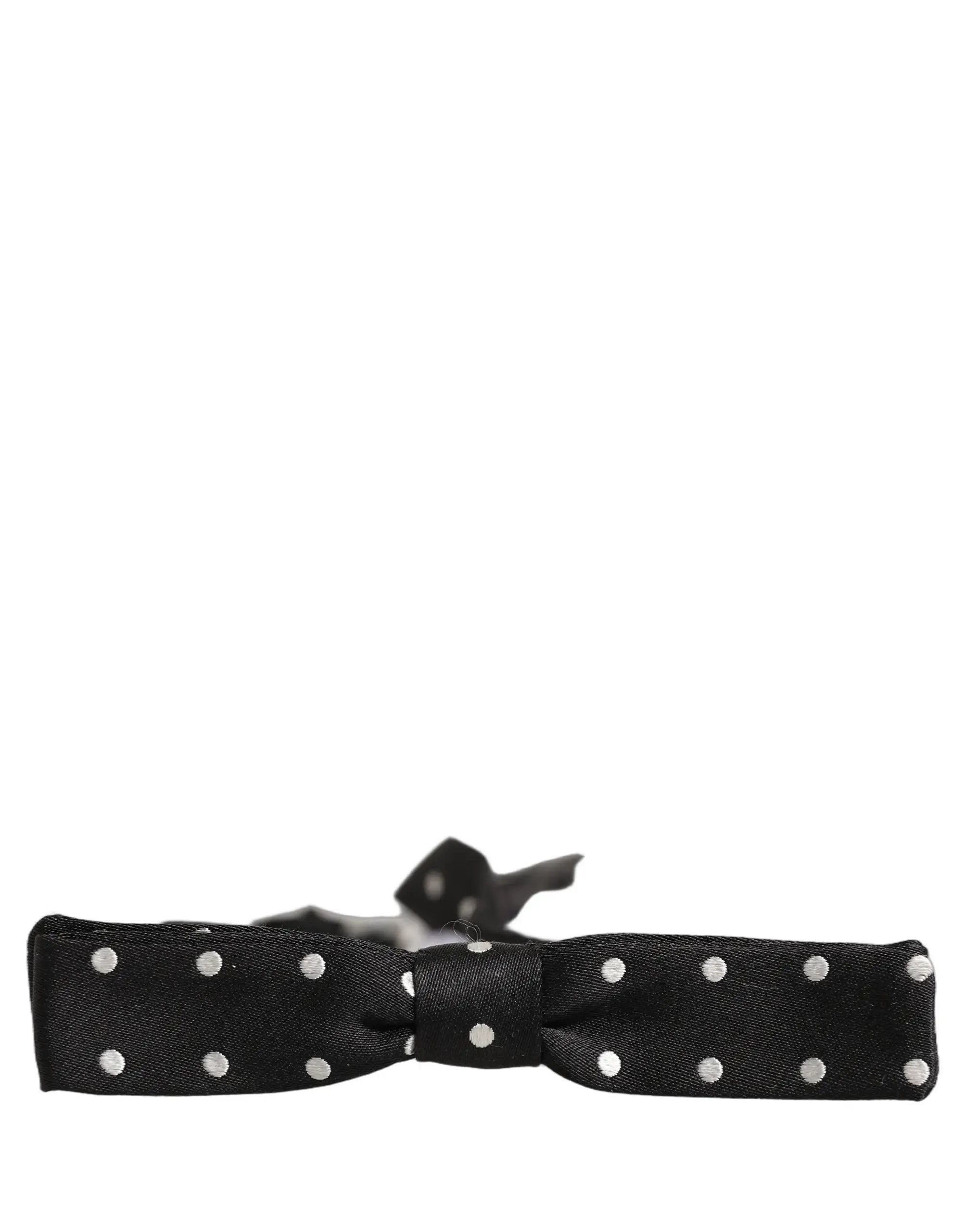 Nœud papillon Dolce &amp; Gabbana à pois noirs et blancs, ajustable.