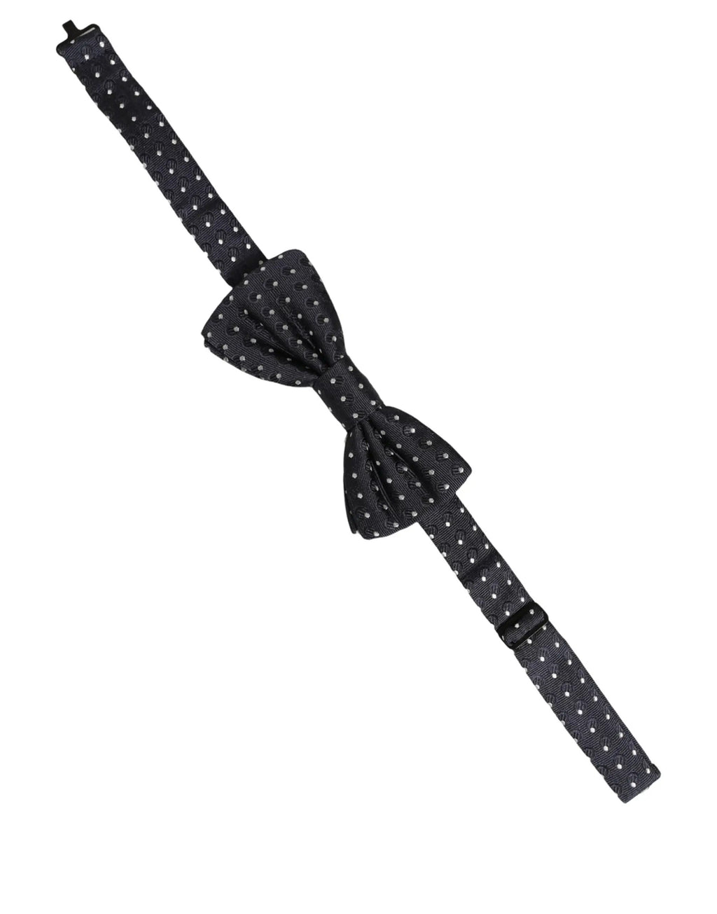 Dolce & Gabbana Black White Polka Dot Adjustable Neck Papillon Bow Tie