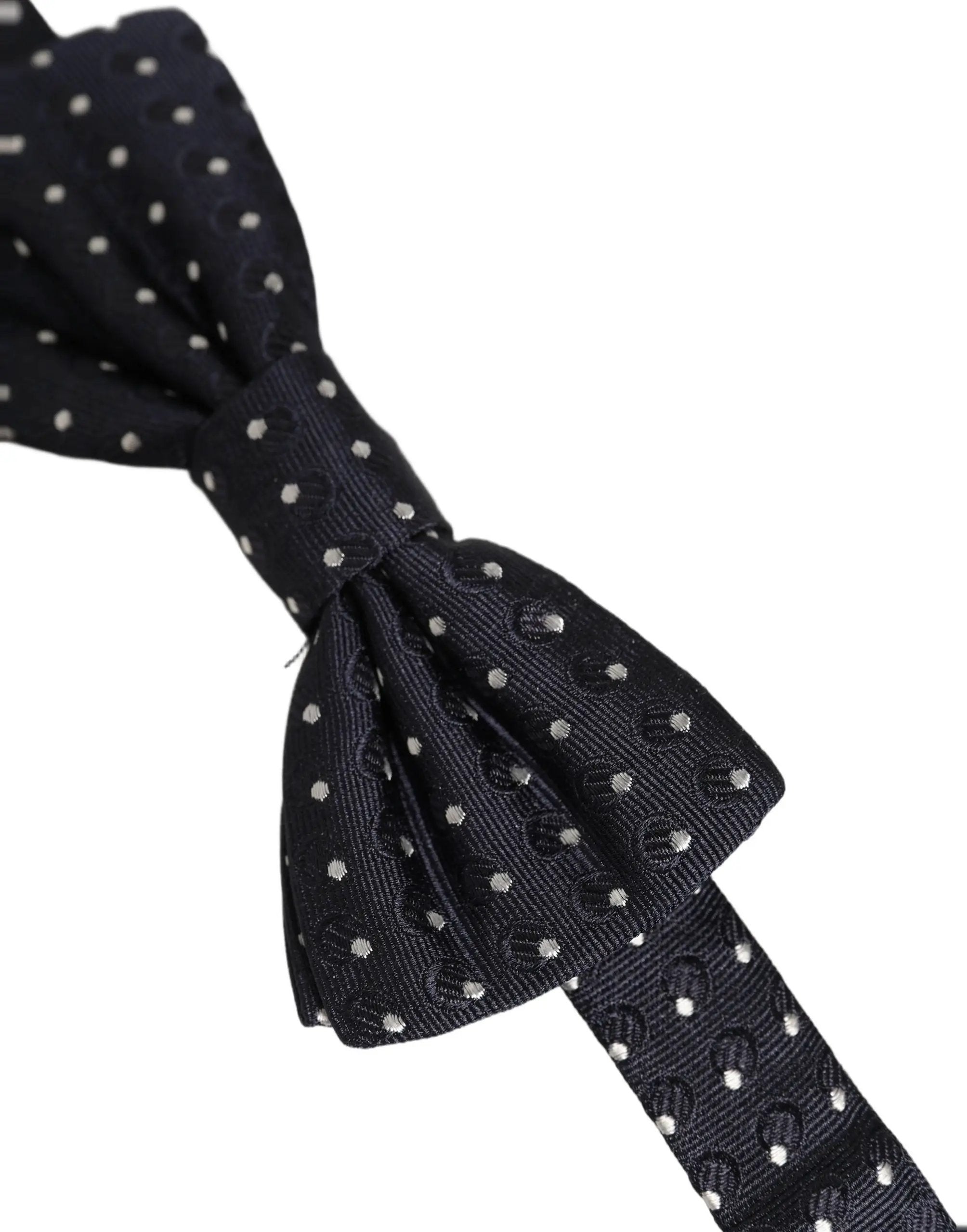 Nœud papillon Dolce &amp; Gabbana à pois noirs et blancs, ajustable.