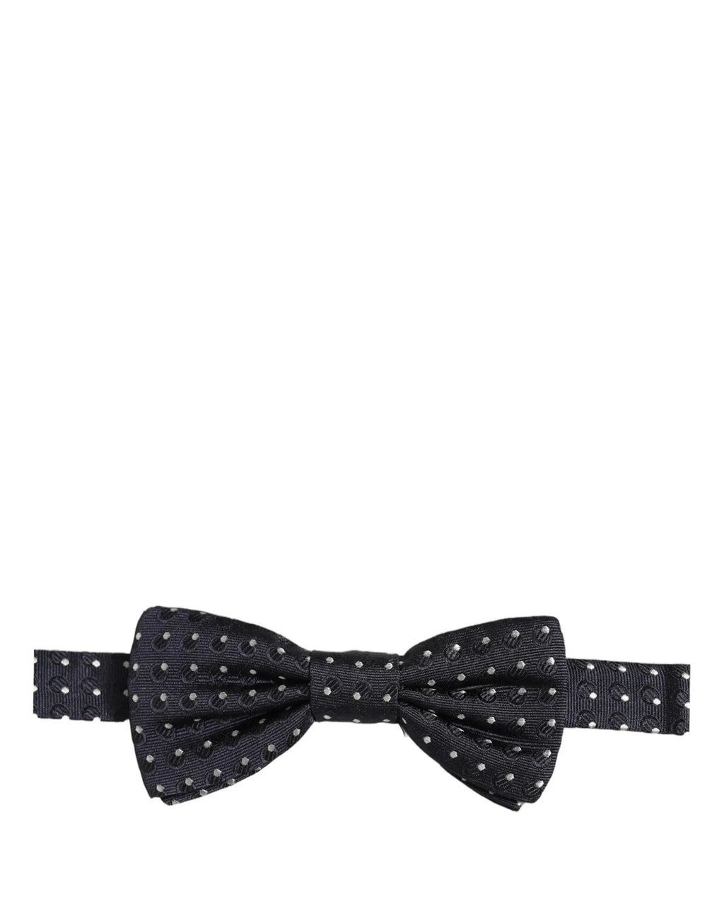 Dolce & Gabbana Black White Polka Dot Adjustable Neck Papillon Bow Tie