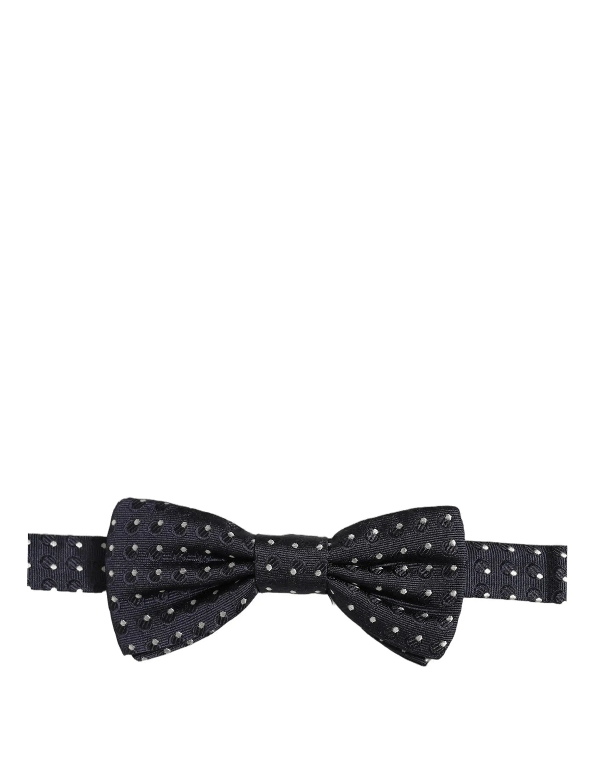 Nœud papillon Dolce &amp; Gabbana à pois noirs et blancs, ajustable.