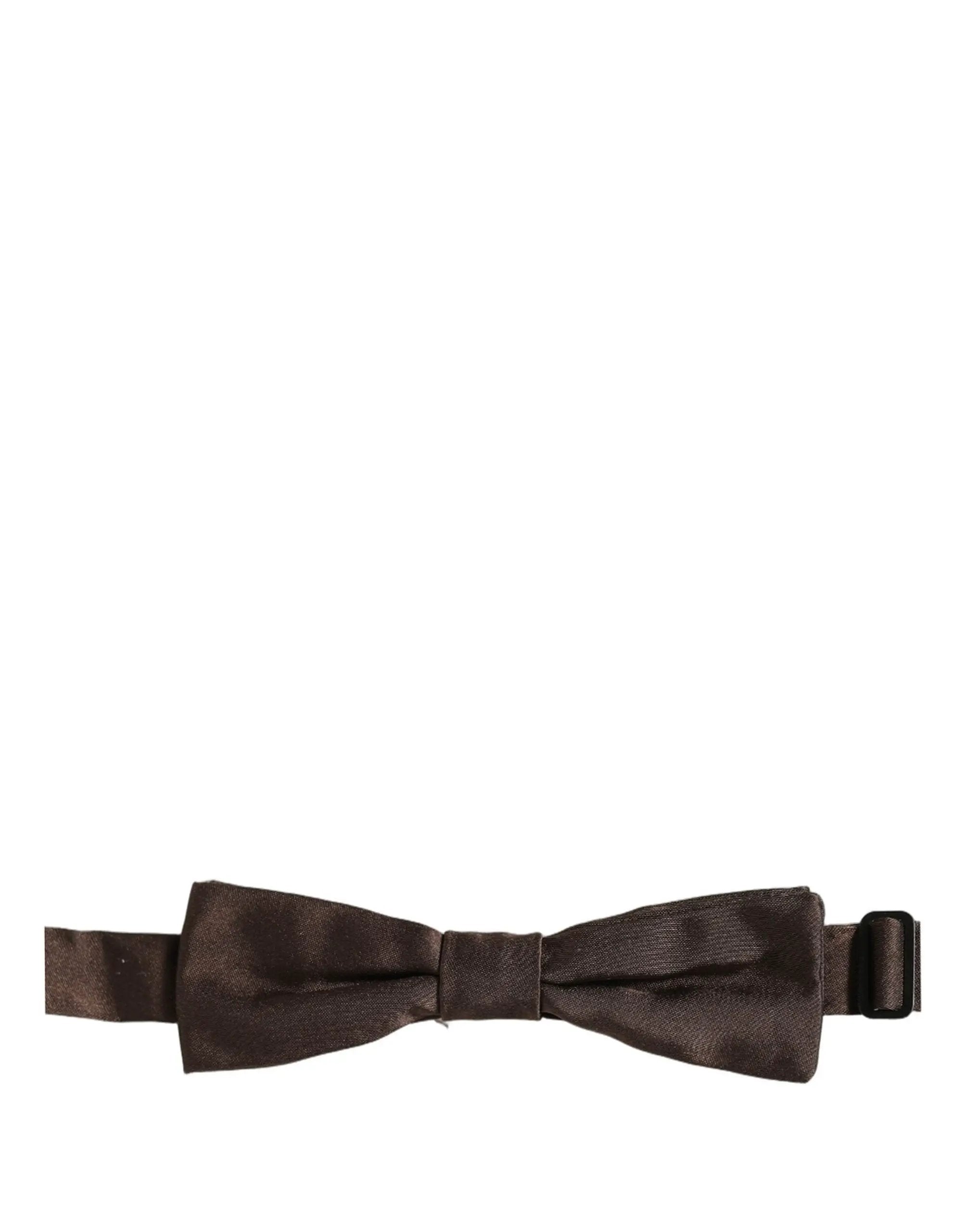 Nœud papillon Dolce & Gabbana pour homme, en soie marron, 100% ajustable