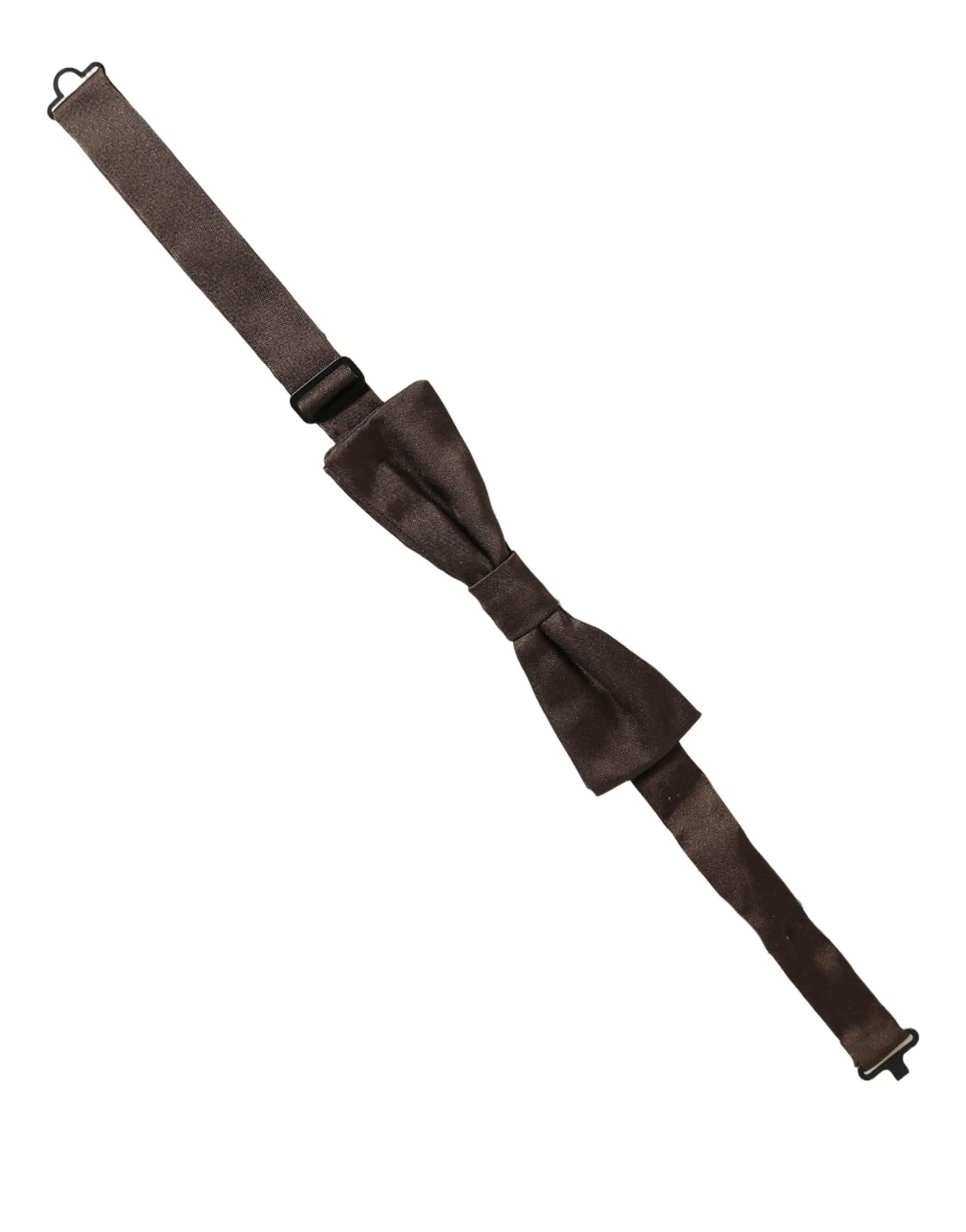 Nœud papillon Dolce & Gabbana pour homme, en soie marron, 100% ajustable