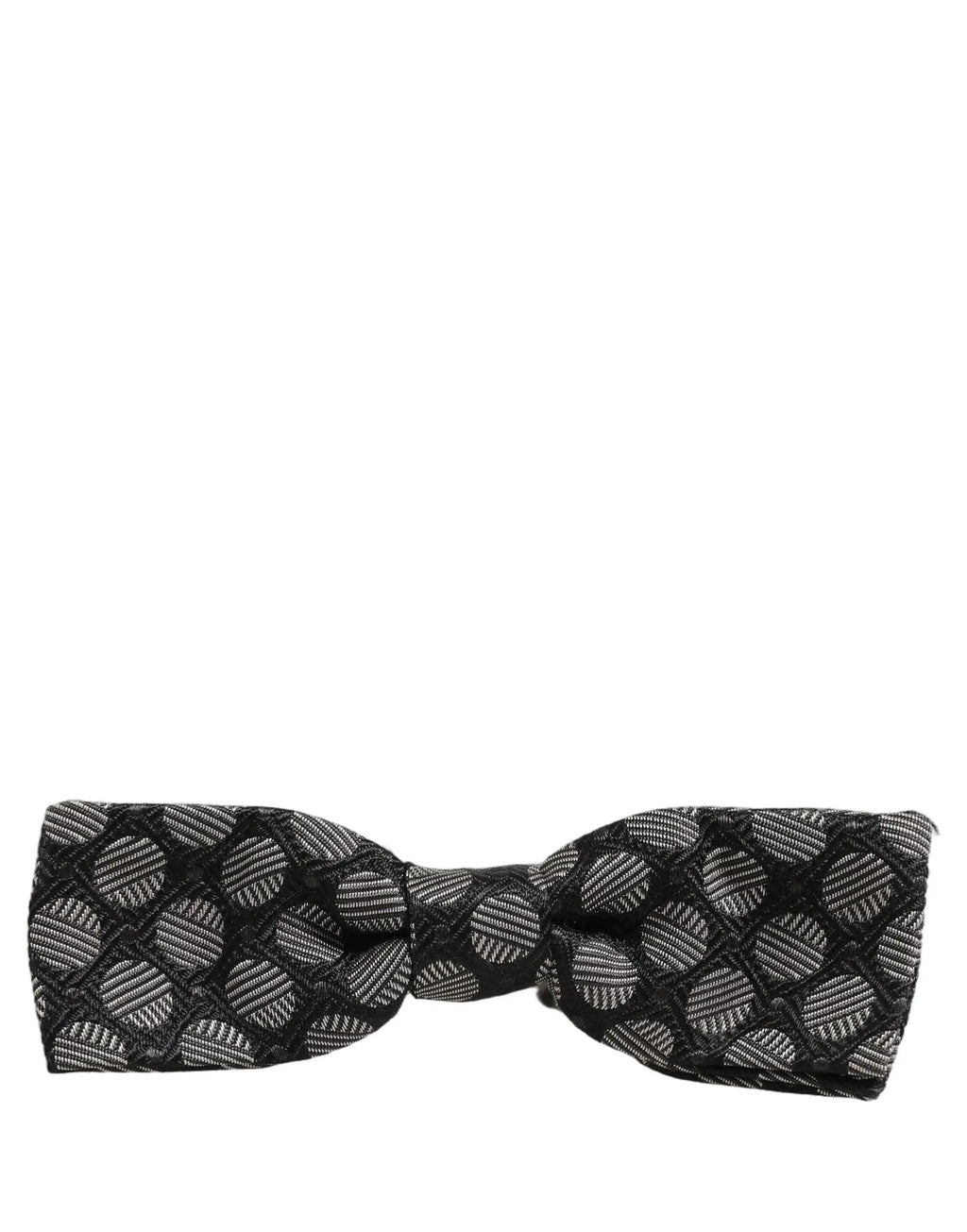 Dolce & Gabbana Papillon ajustable en soie à motif géométrique noir et blanc
