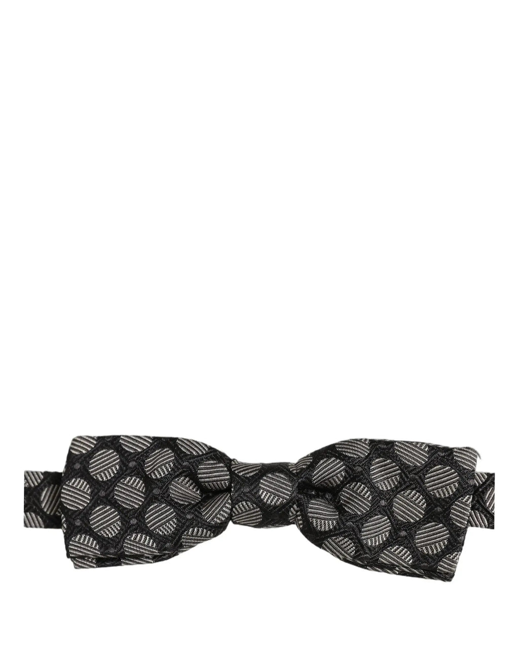 Dolce & Gabbana Papillon ajustable en soie à motif géométrique noir et blanc