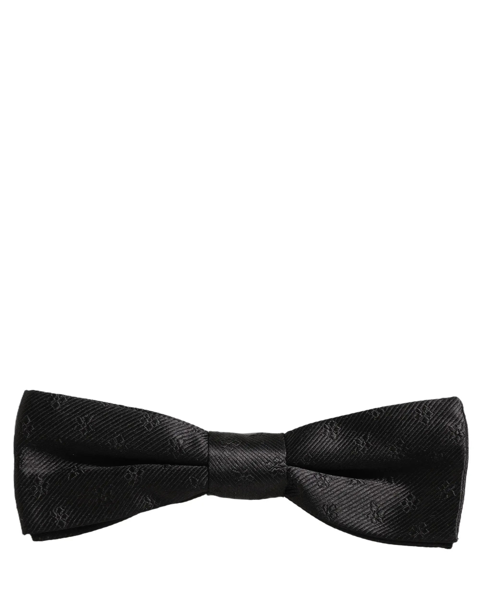 Nœud papillon Dolce & Gabbana en soie noire à motif floral pour homme