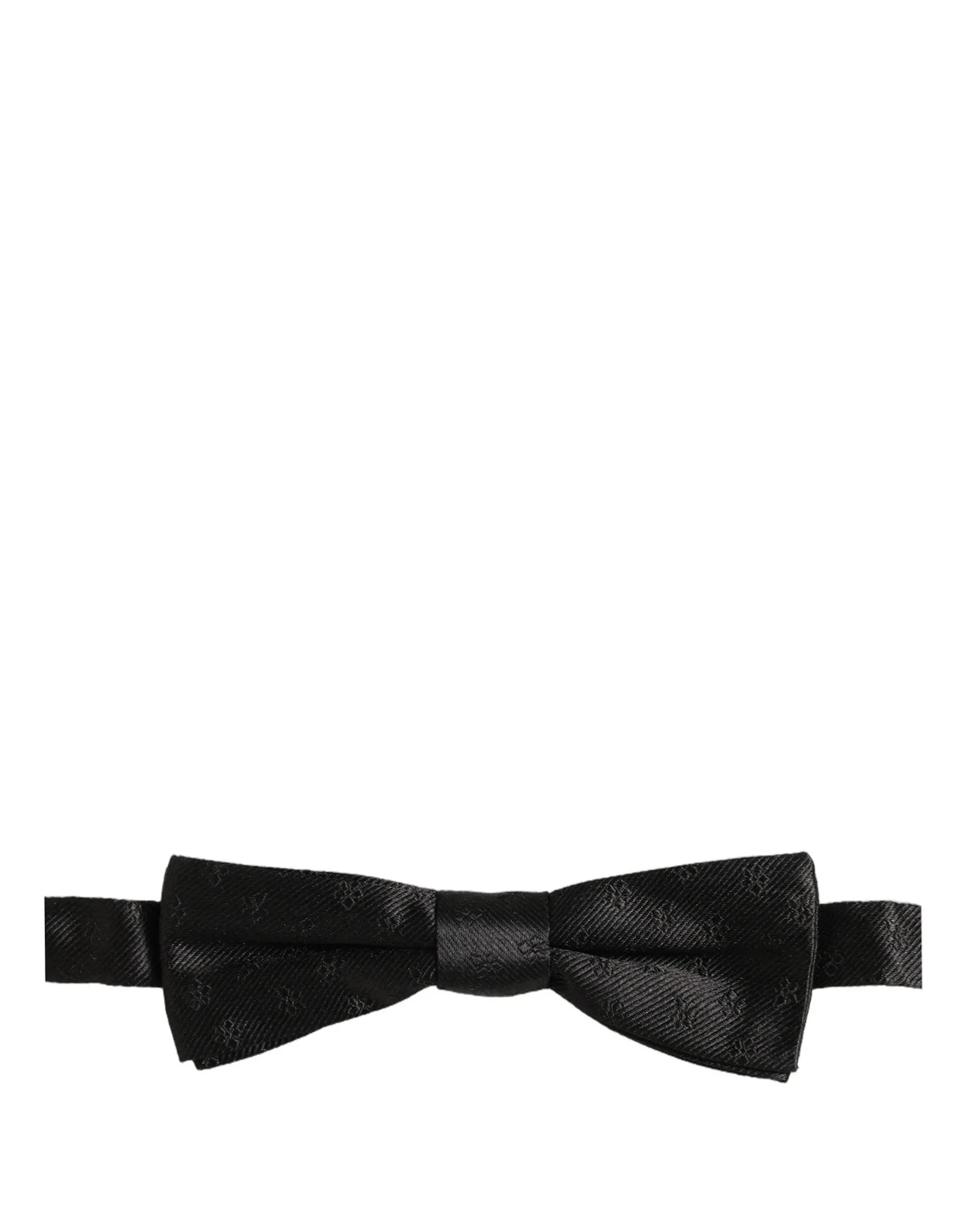 Nœud papillon Dolce & Gabbana en soie noire à motif floral pour homme