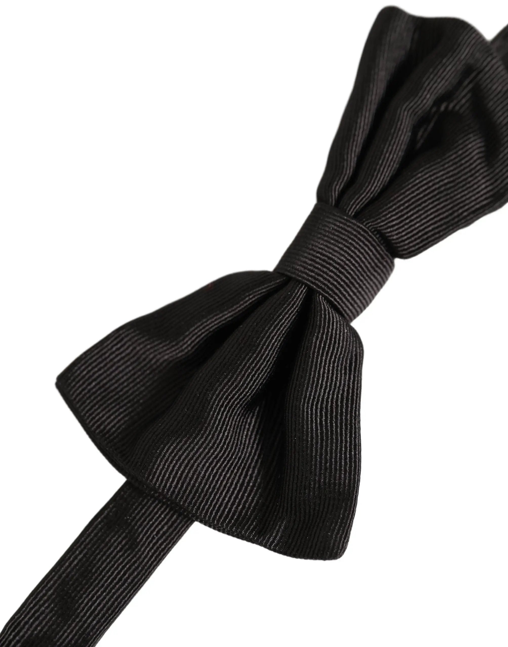 Nœud papillon réglable Dolce & Gabbana pour homme 100 % soie, noir