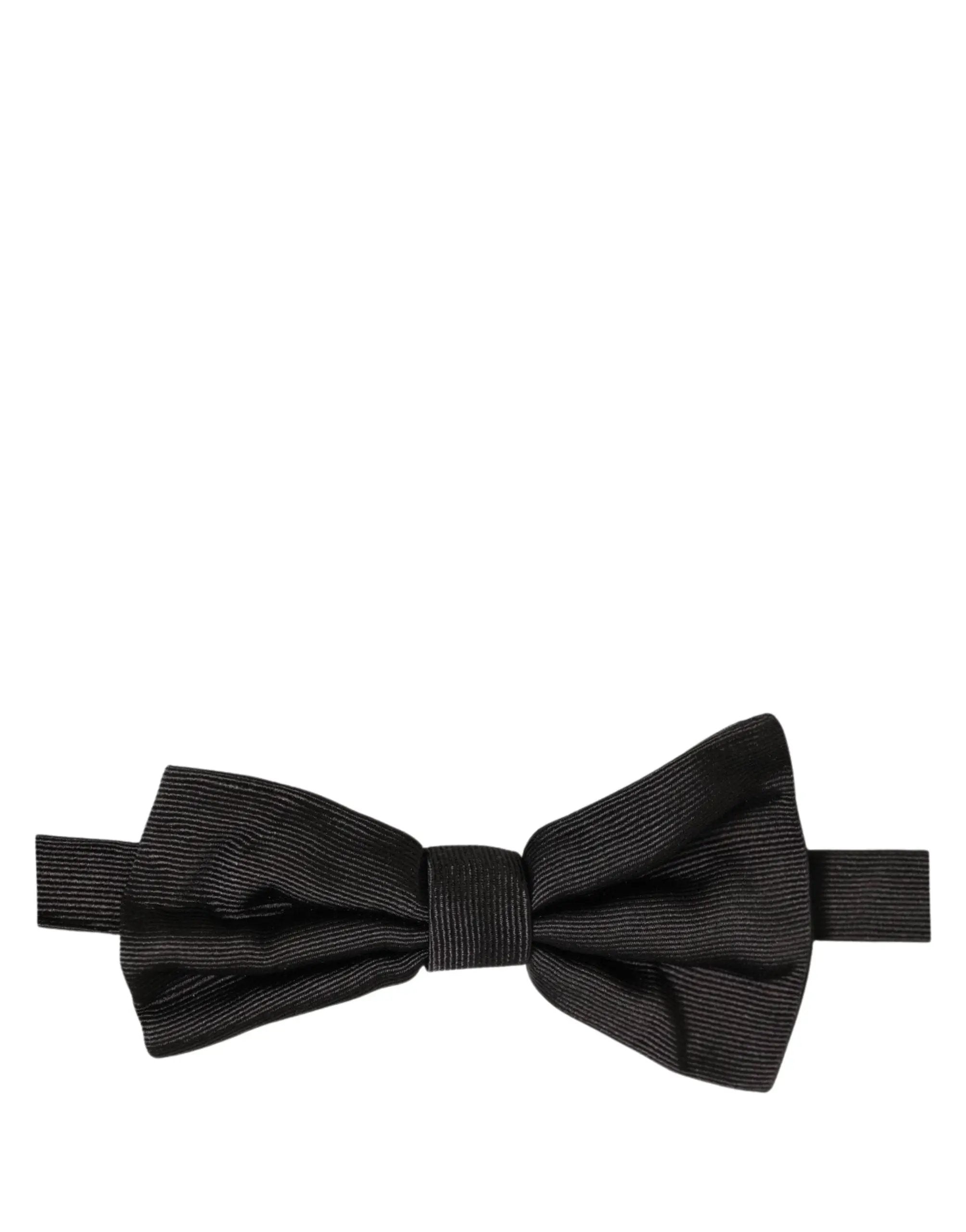 Nœud papillon réglable Dolce & Gabbana pour homme 100 % soie, noir