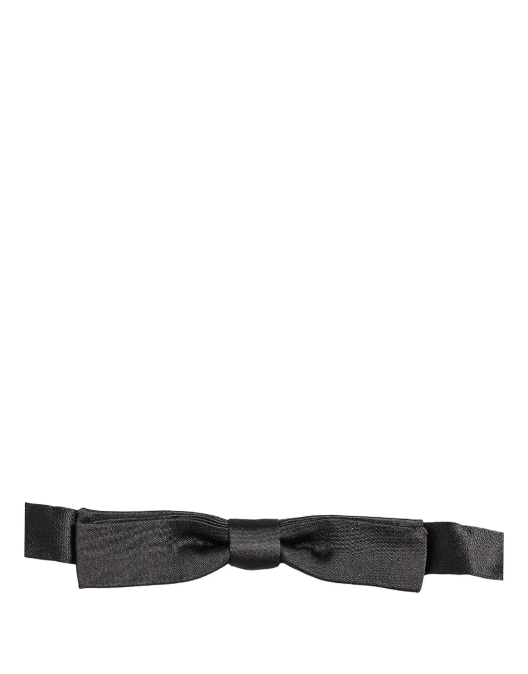 Dolce & Gabbana Homme Noir 100% Soie Nœud Papillon Réglable