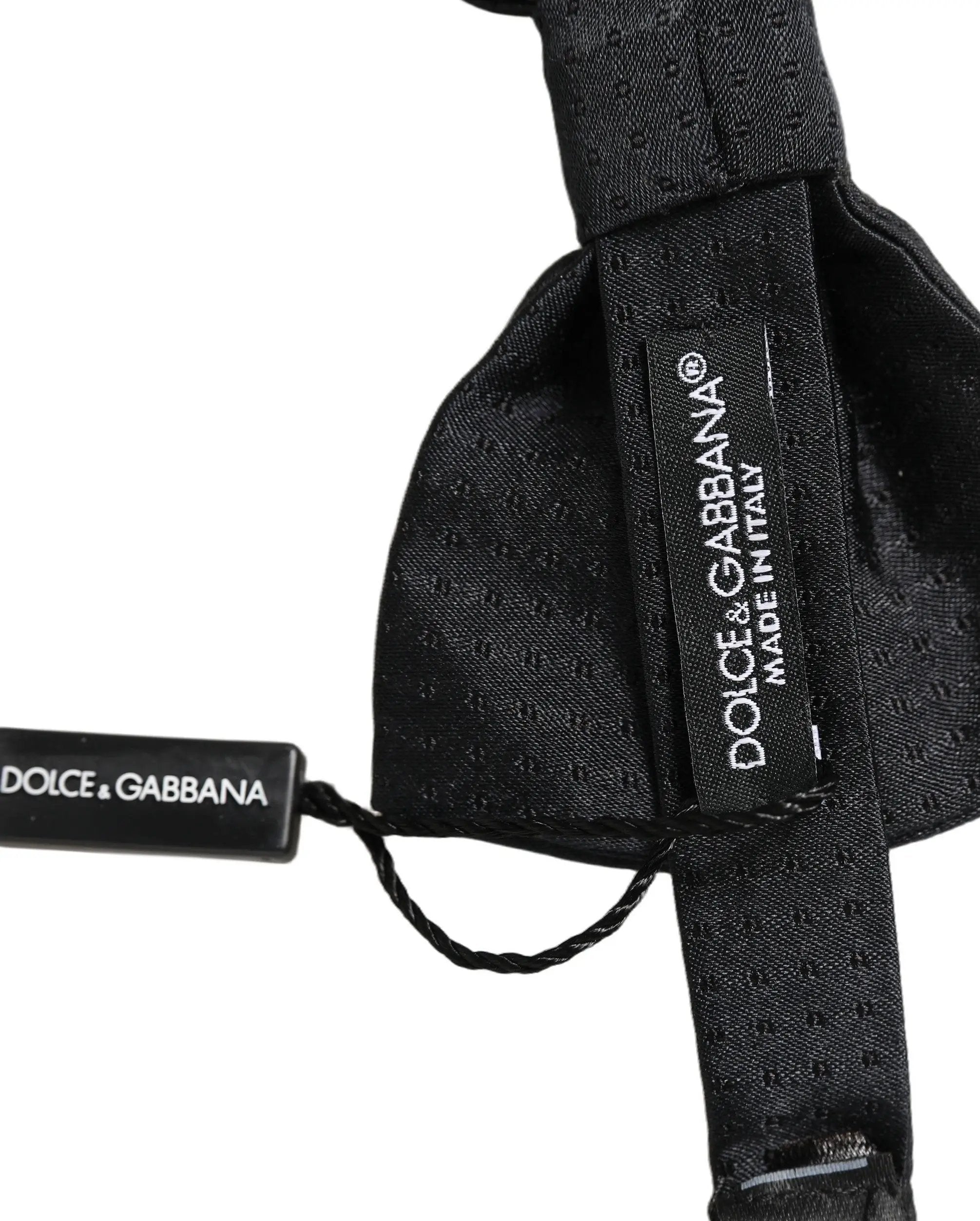 Dolce & Gabbana Homme Noir 100% Soie Nœud Papillon Réglable