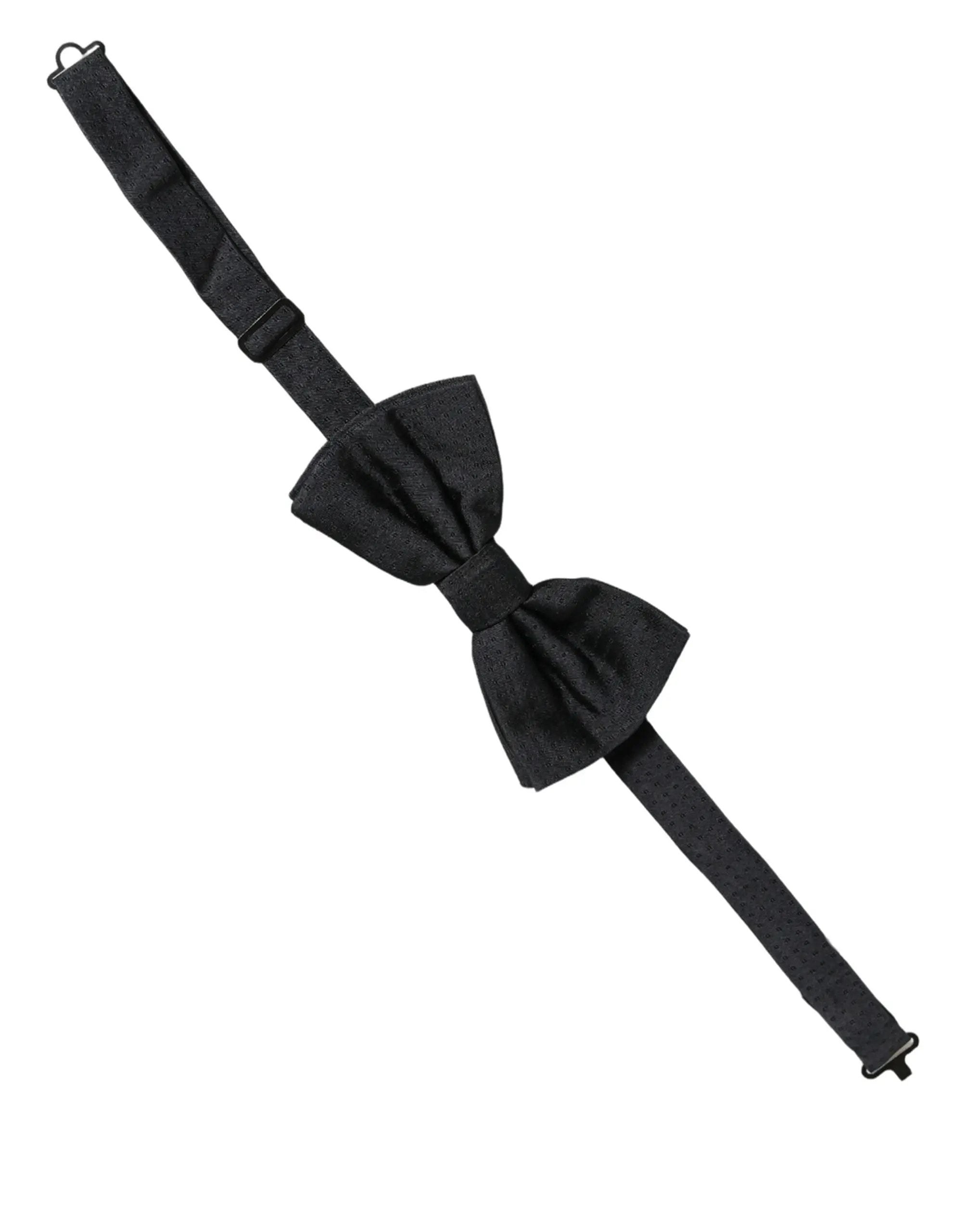 Dolce & Gabbana Homme Noir 100% Soie Nœud Papillon Réglable