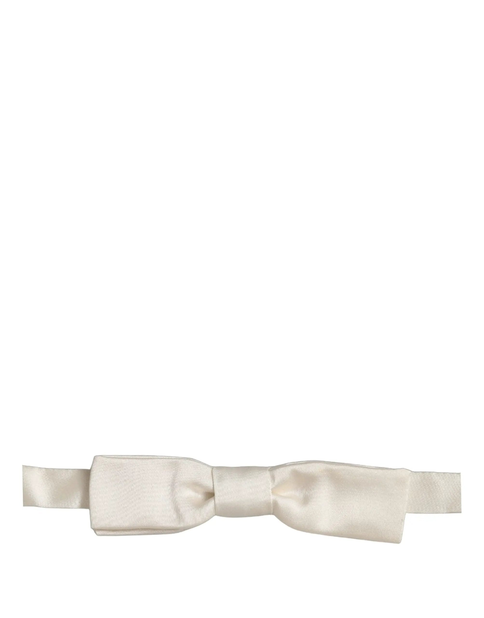 Nœud papillon réglable en soie 100 % blanche Dolce & Gabbana pour homme