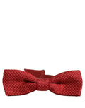 Dolce & Gabbana Men Red Polka Dot Silk Adjustable Neck Papillon Bow Tie
