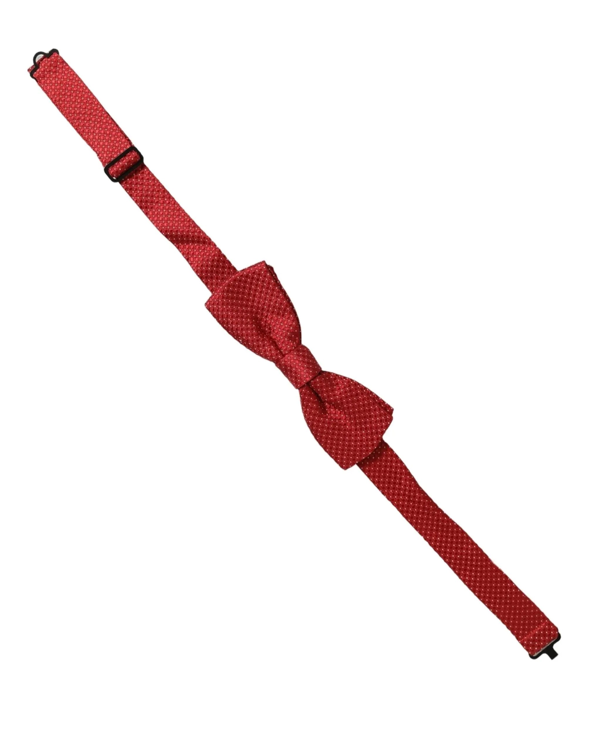 Nœud papillon papillon réglable en soie rouge à pois Dolce & Gabbana pour homme