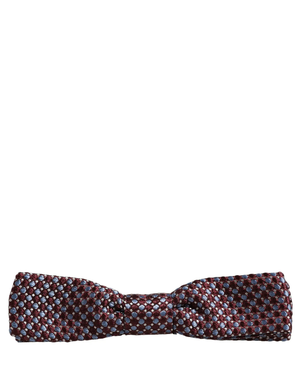 Dolce & Gabbana Blue Burgundy Woven Adjustable Neck Papillon Bow Tie