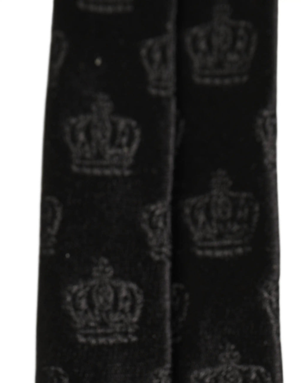 Cravate ajustable en soie noire imprimée couronne Dolce & Gabbana pour homme