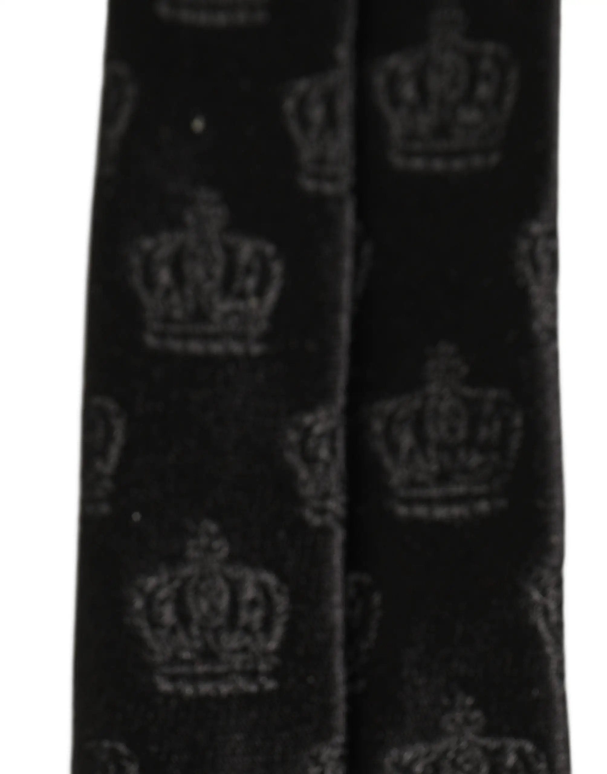 Cravate ajustable en soie noire imprimée couronne Dolce & Gabbana pour homme