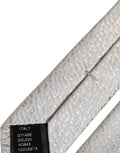 Dolce & Gabbana Men Gray 100% Silk Textured Adjustable Tied Necktie Tie