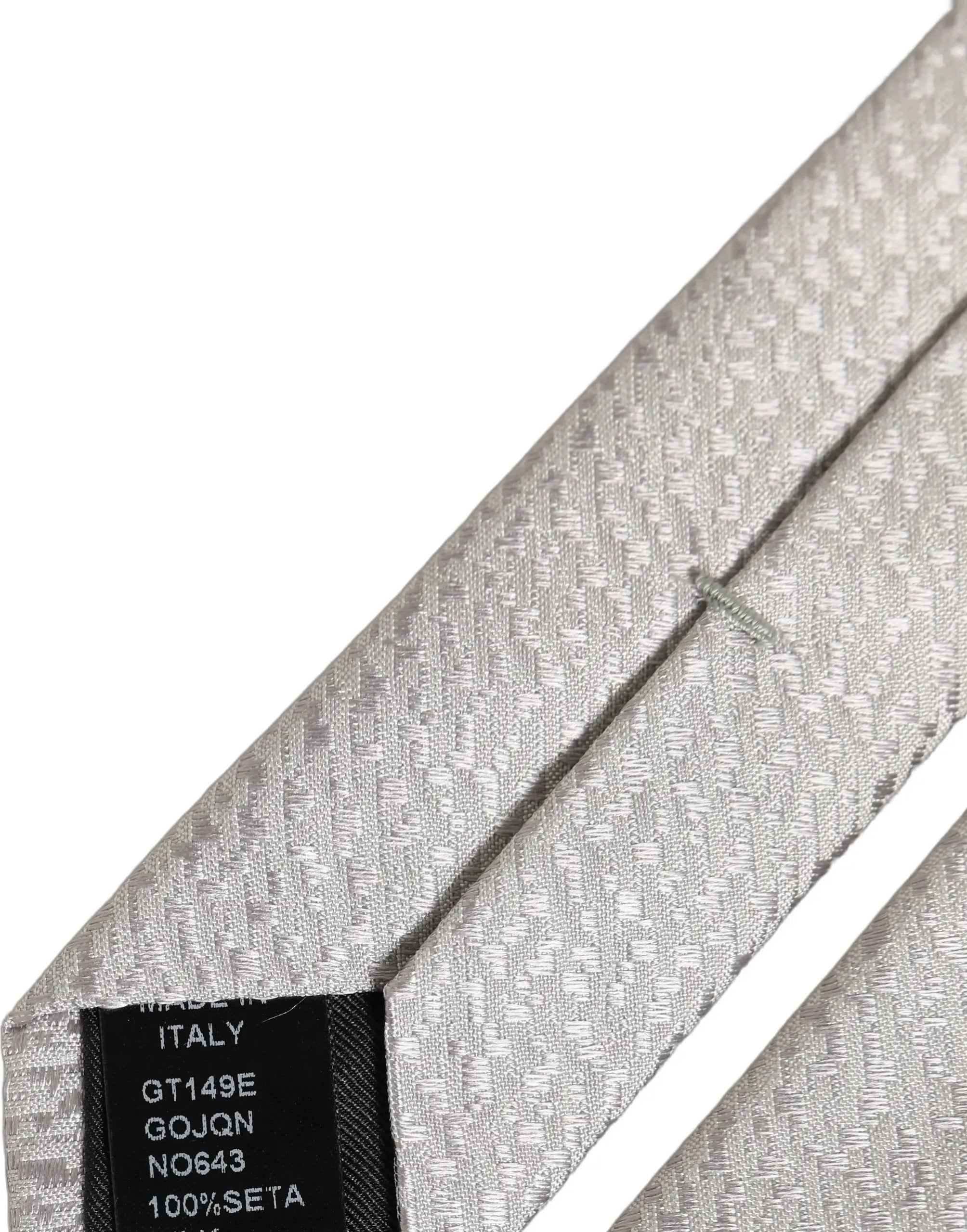 Dolce & Gabbana Homme Cravate Ajustable à Nouer Texturée 100% Soie Grise