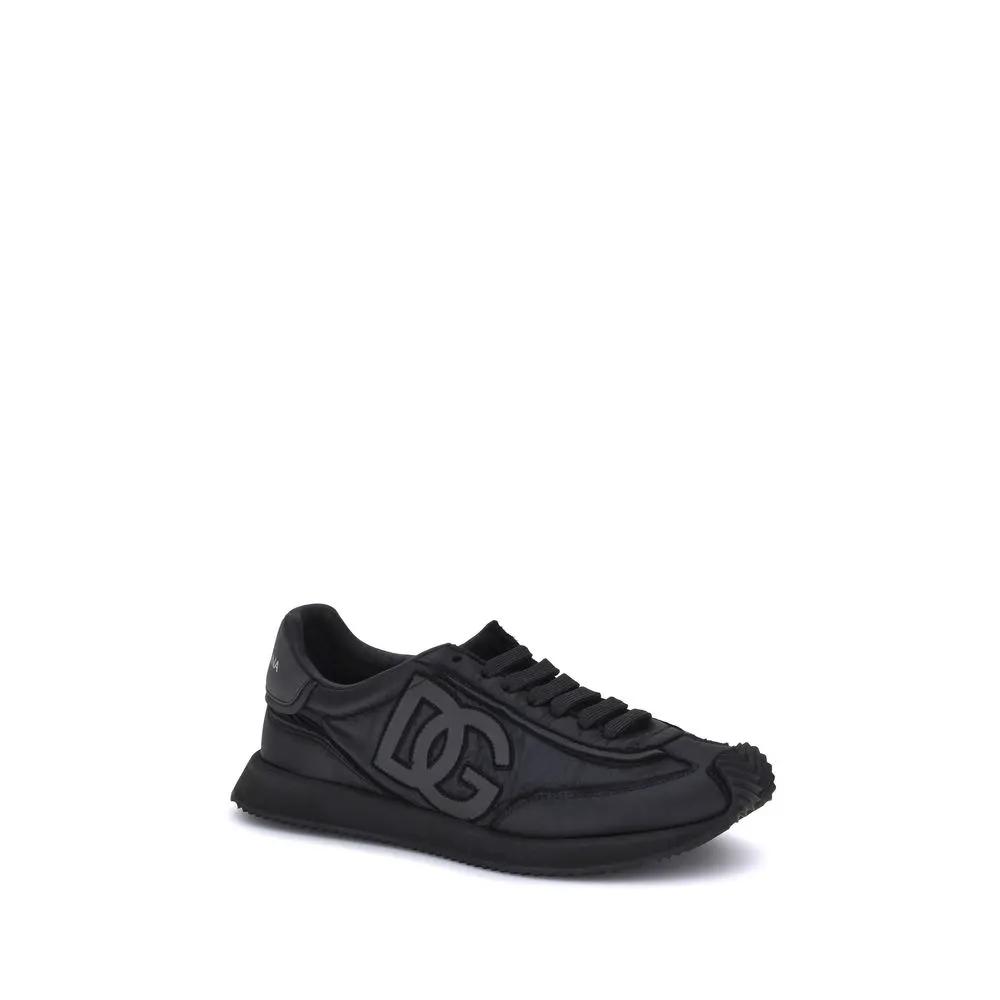 Dolce & Gabbana Black Fabric Athletic Sneakers