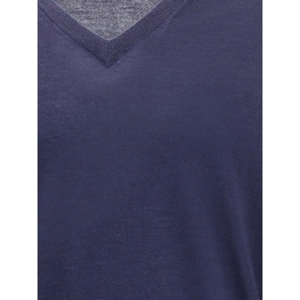 Pull en cachemire bleu Brunello Cucinelli