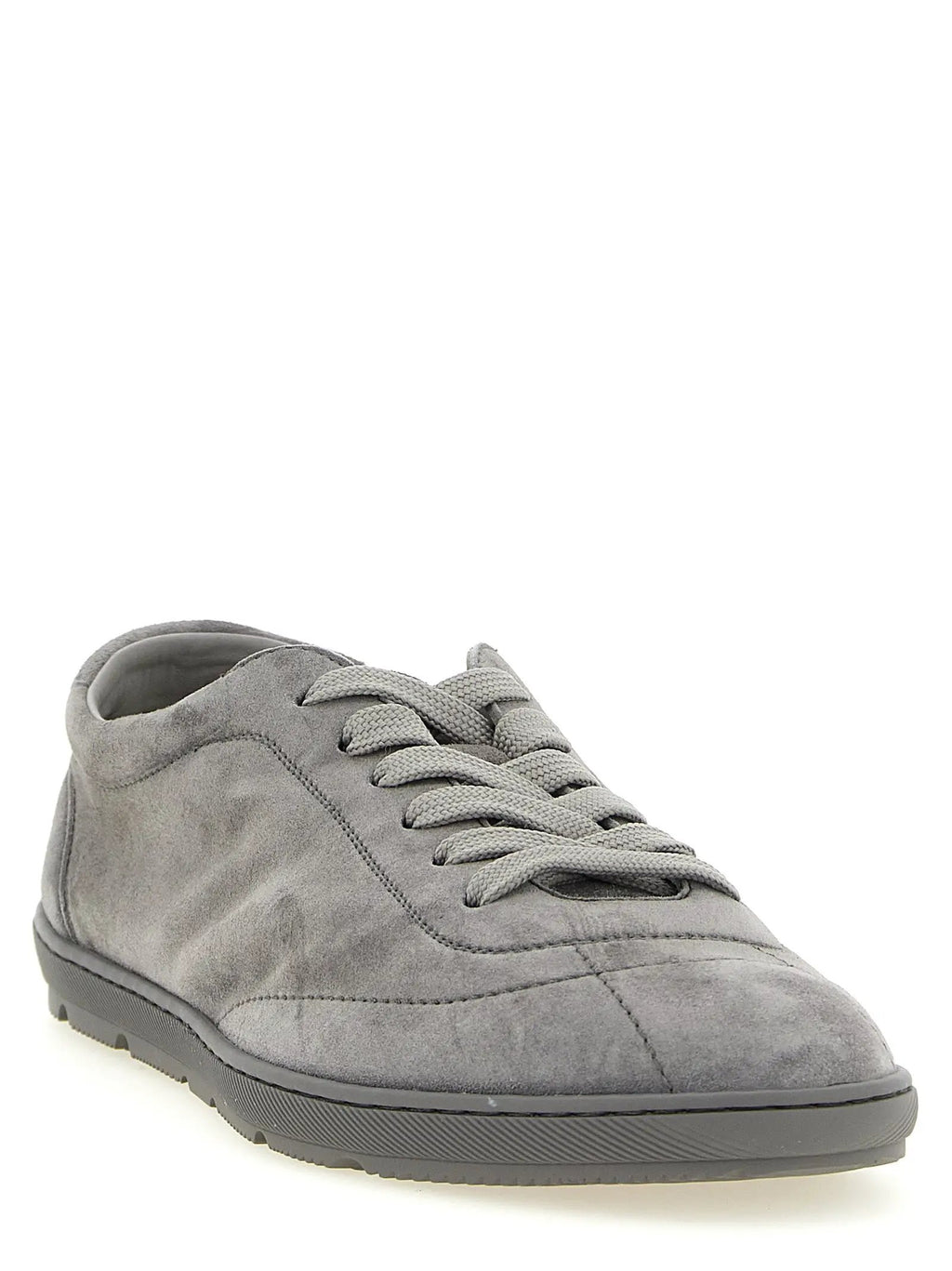 Brunello Cucinelli Gray Calfskin Low Top Sneakers