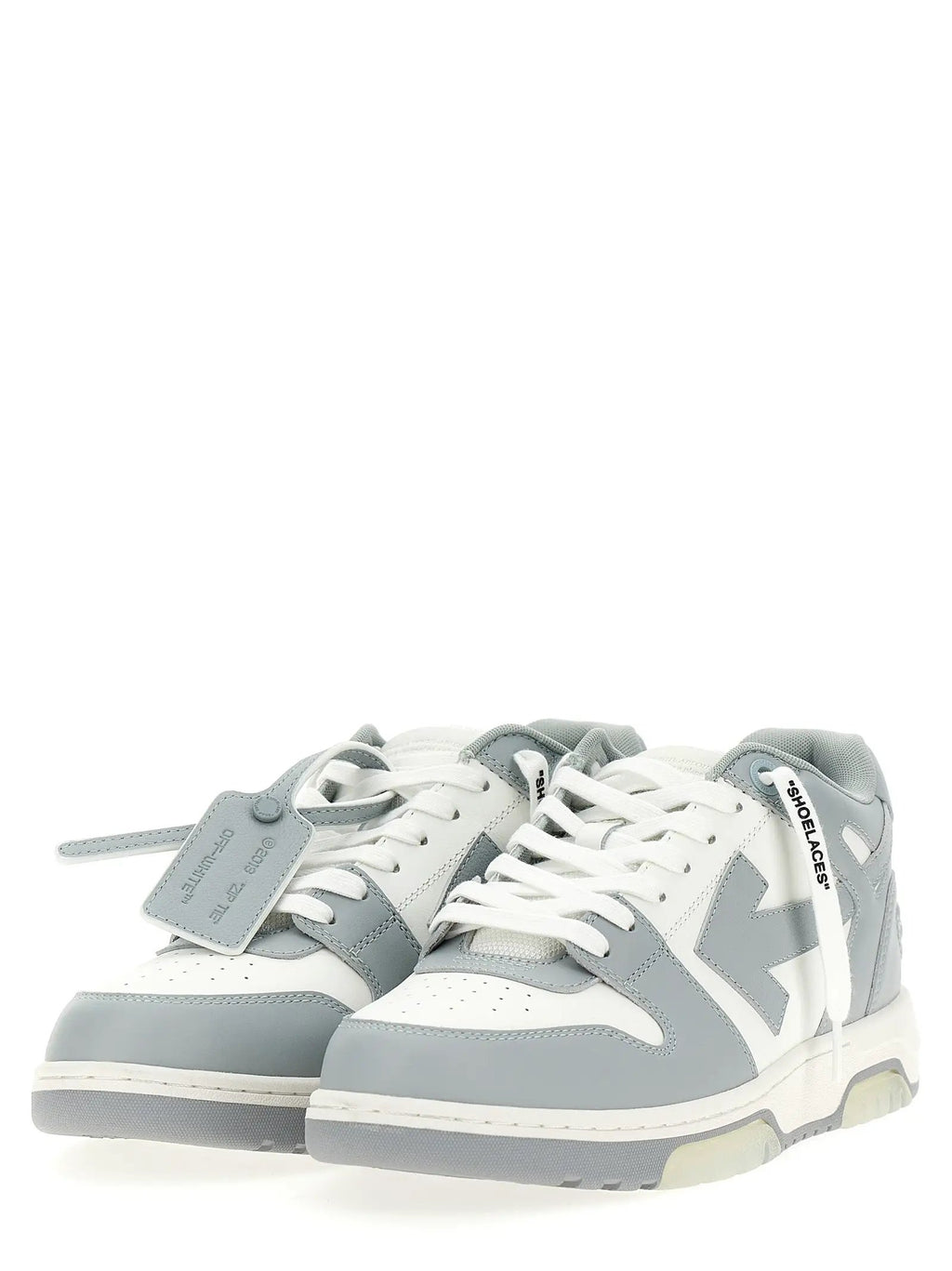 Off-White Gray Calfskin Low Top Sneakers