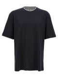 Brunello Cucinelli T-shirt en coton bleu