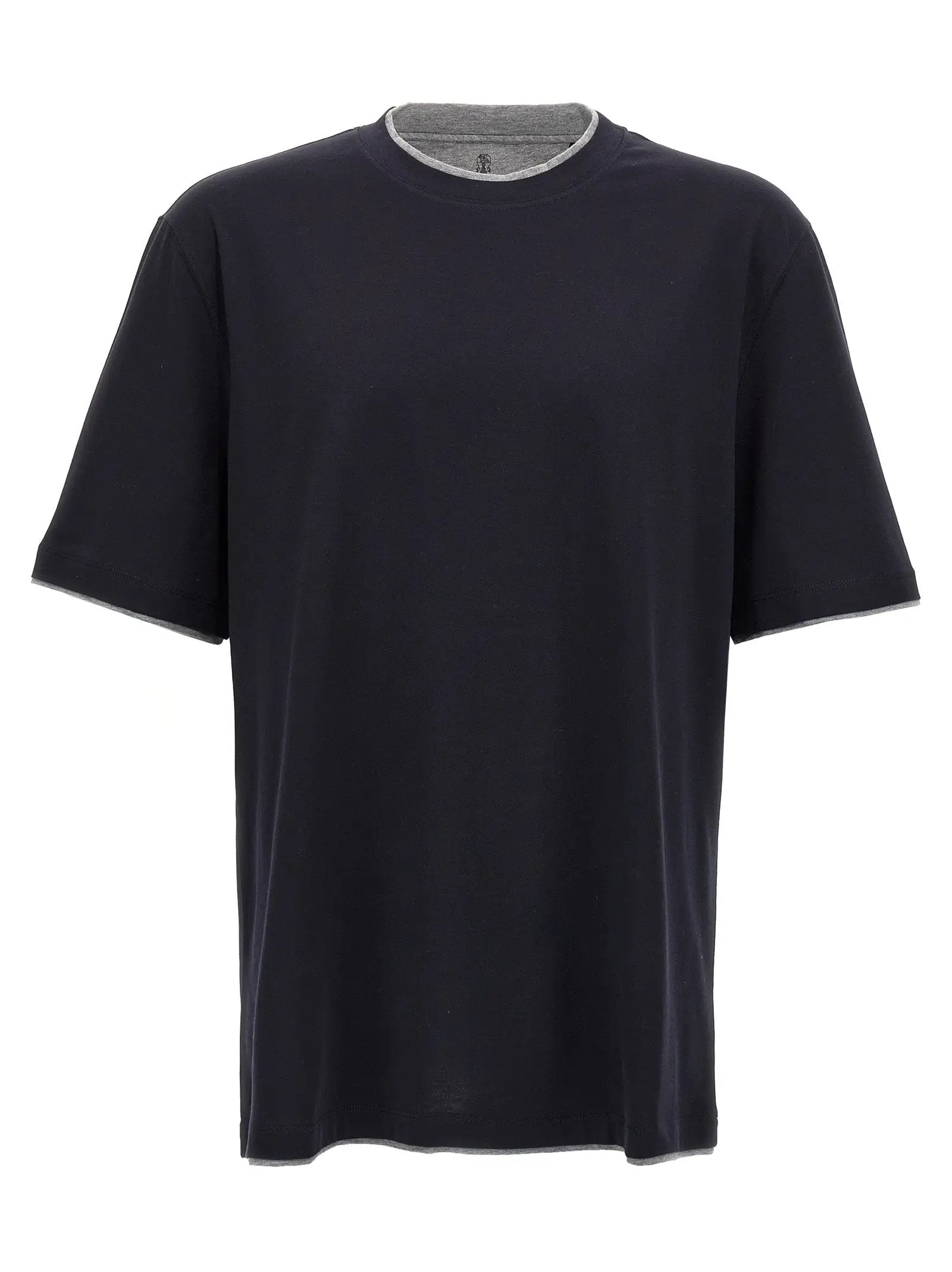 Brunello Cucinelli T-shirt en coton bleu