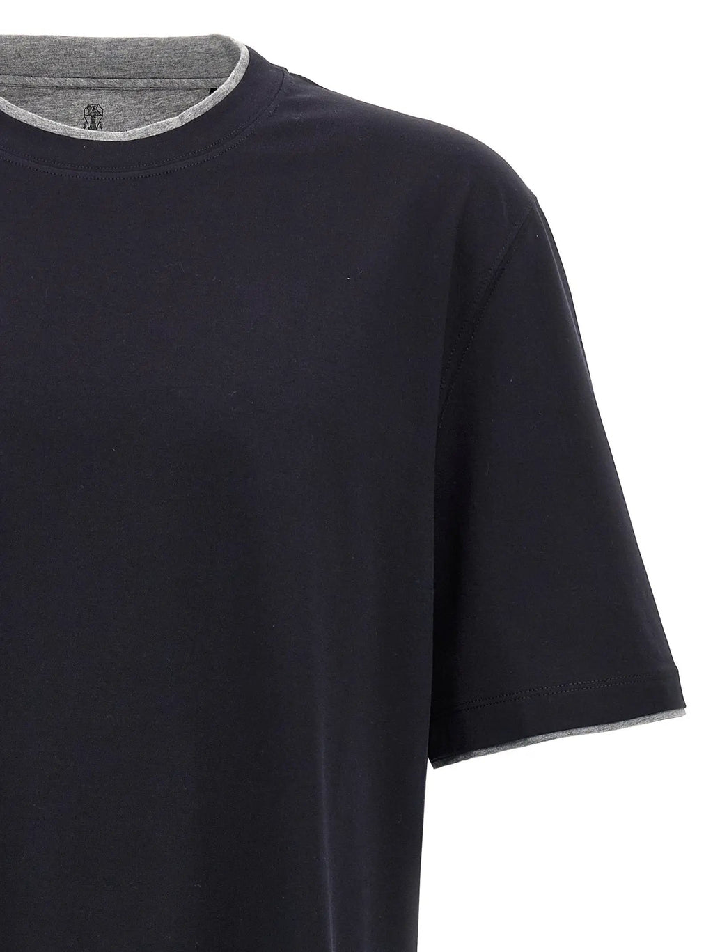 Brunello Cucinelli T-shirt en coton bleu