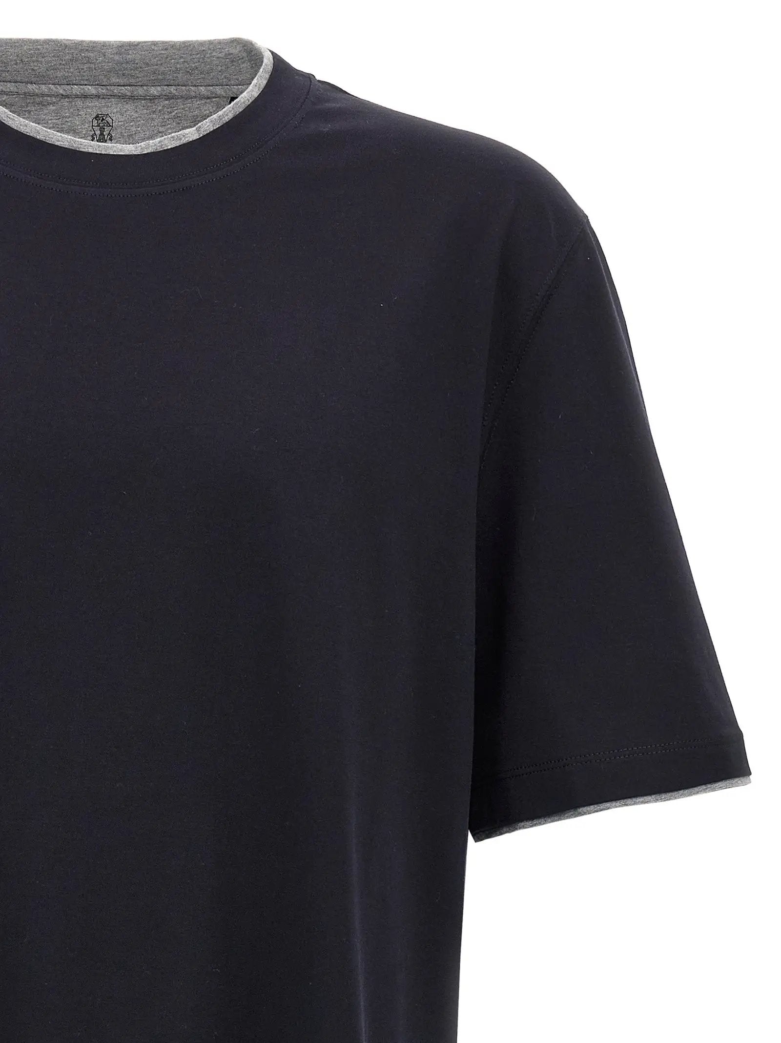 Brunello Cucinelli T-shirt en coton bleu